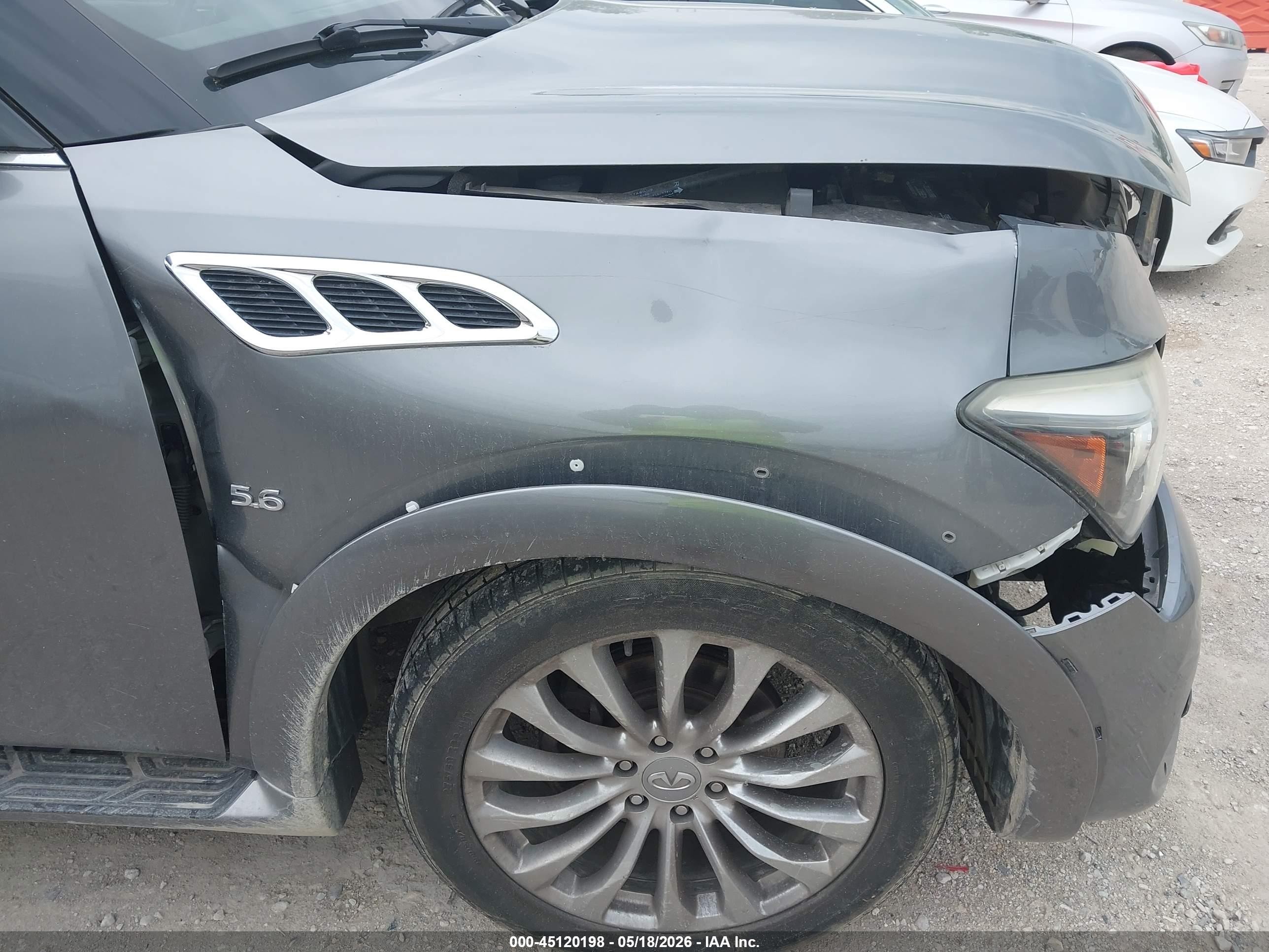 2015 Infiniti Qx80   Gray vin: JN8AZ2NF7F9570931