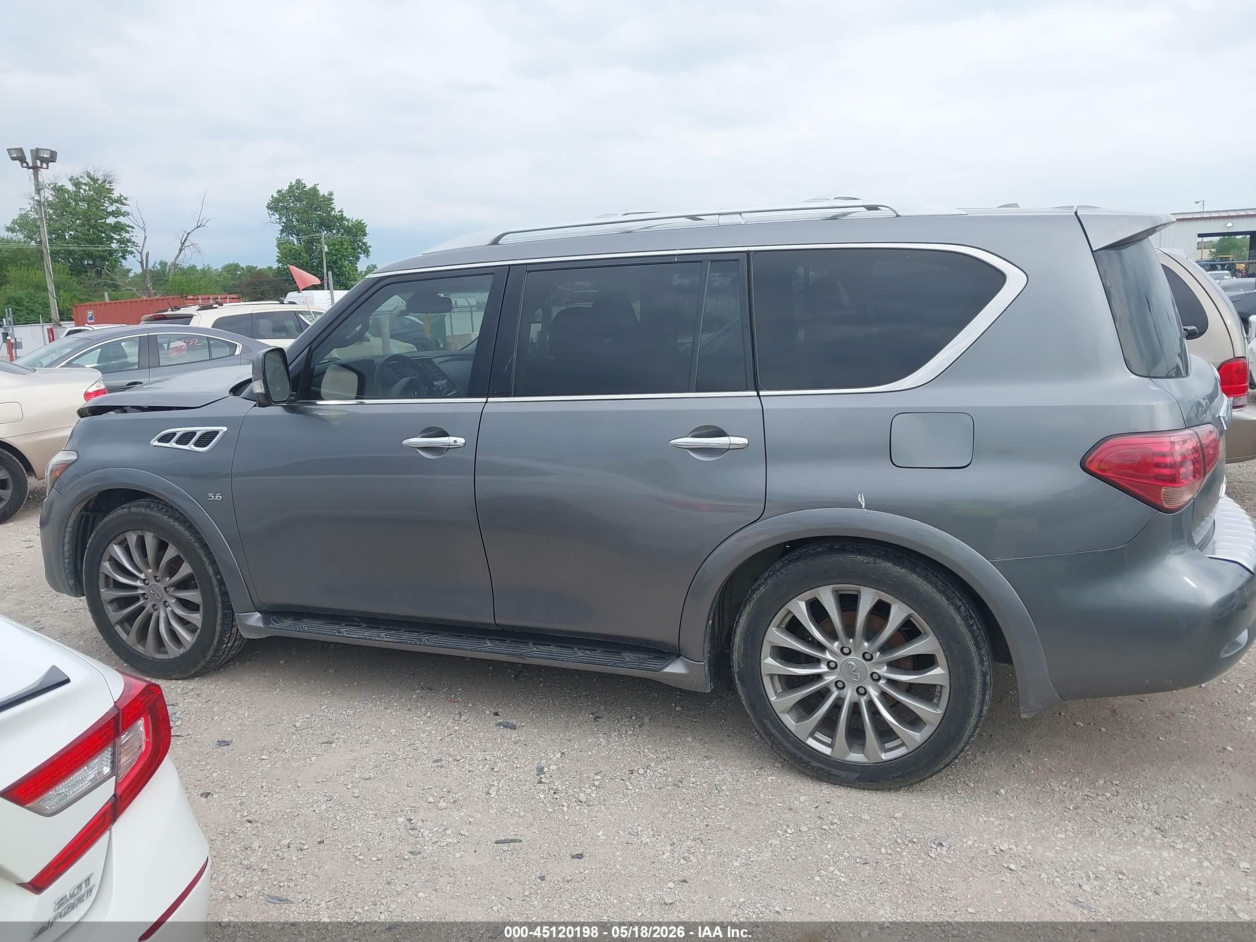 2015 Infiniti Qx80   Gray vin: JN8AZ2NF7F9570931
