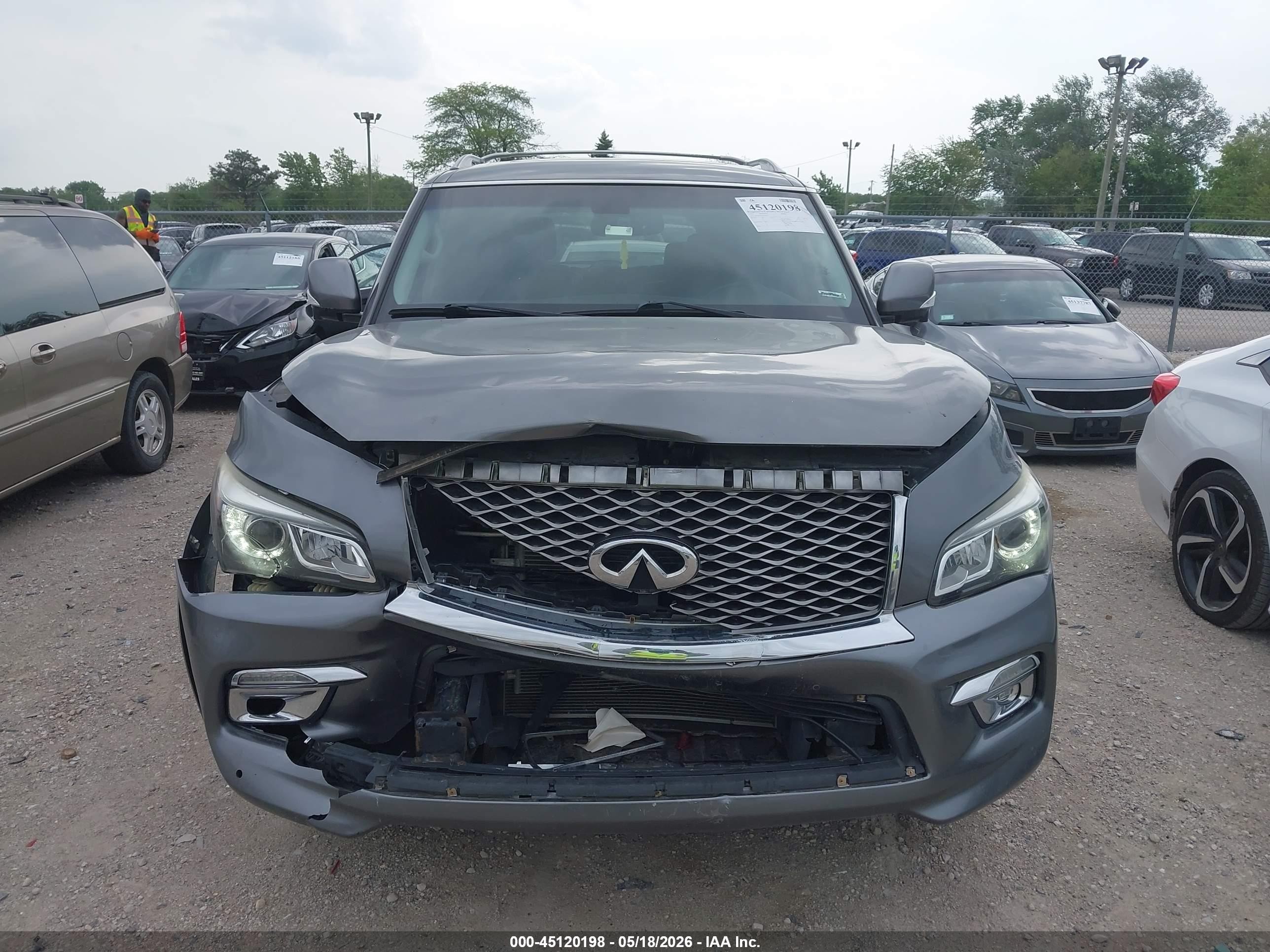 2015 Infiniti Qx80   Gray vin: JN8AZ2NF7F9570931