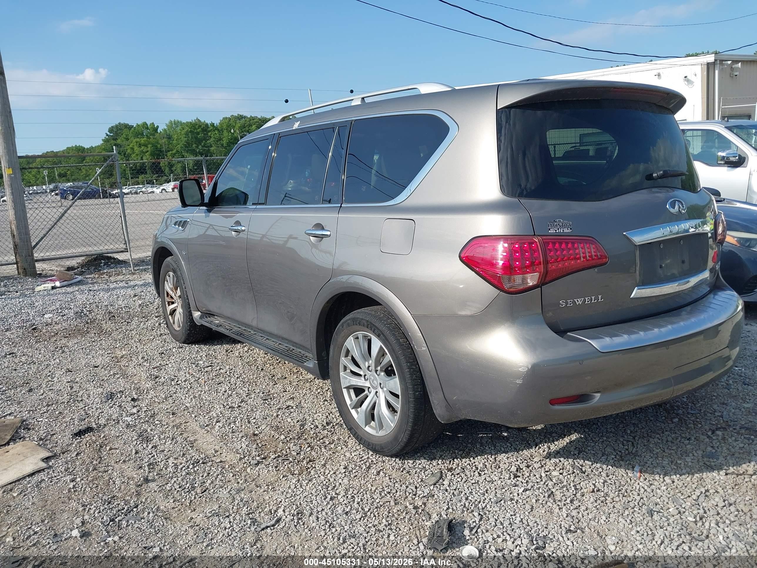 2015 Infiniti Qx80   Gray vin: JN8AZ2NF7F9572789