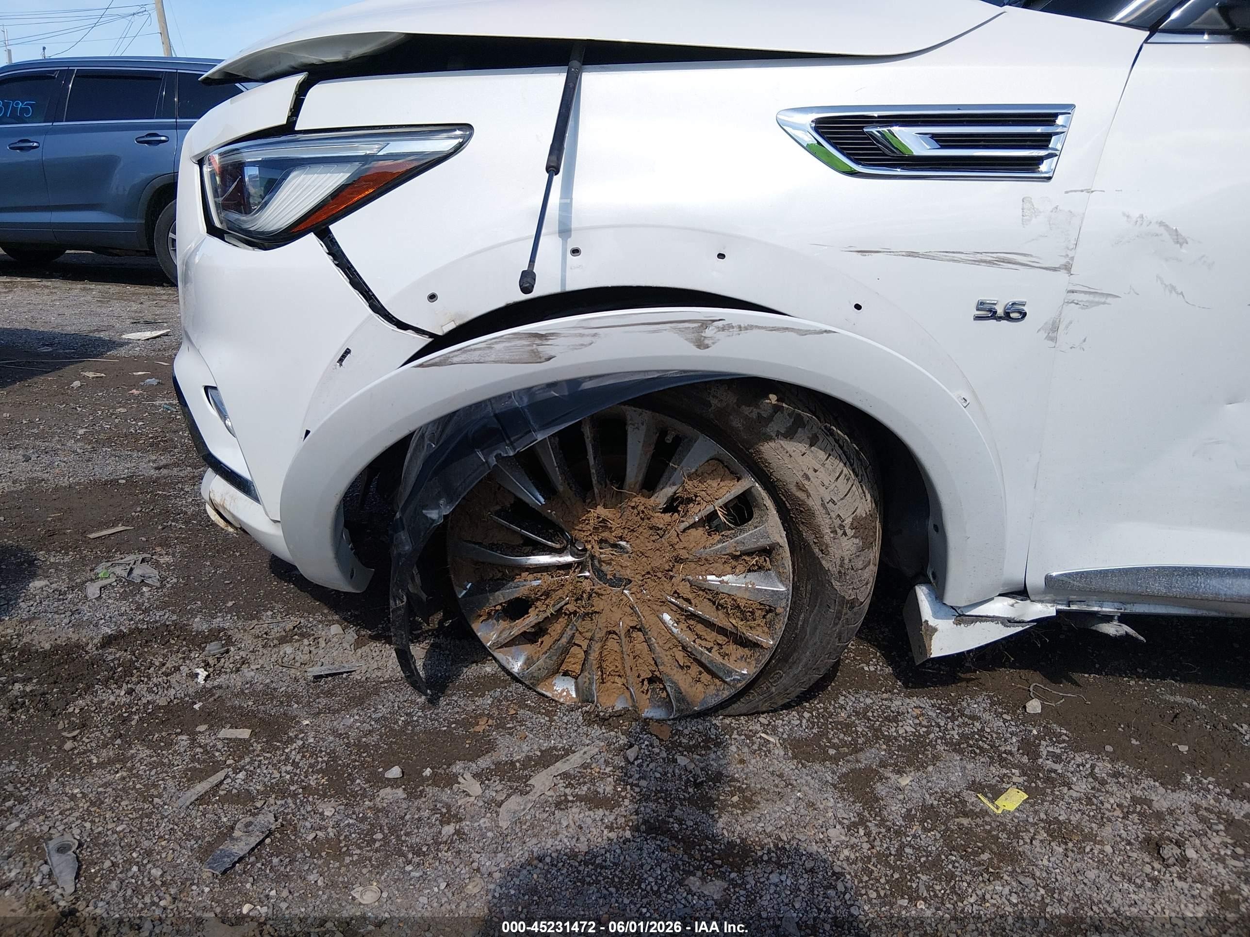 2018 Infiniti Qx80 White vin: JN8AZ2NF8J9664745