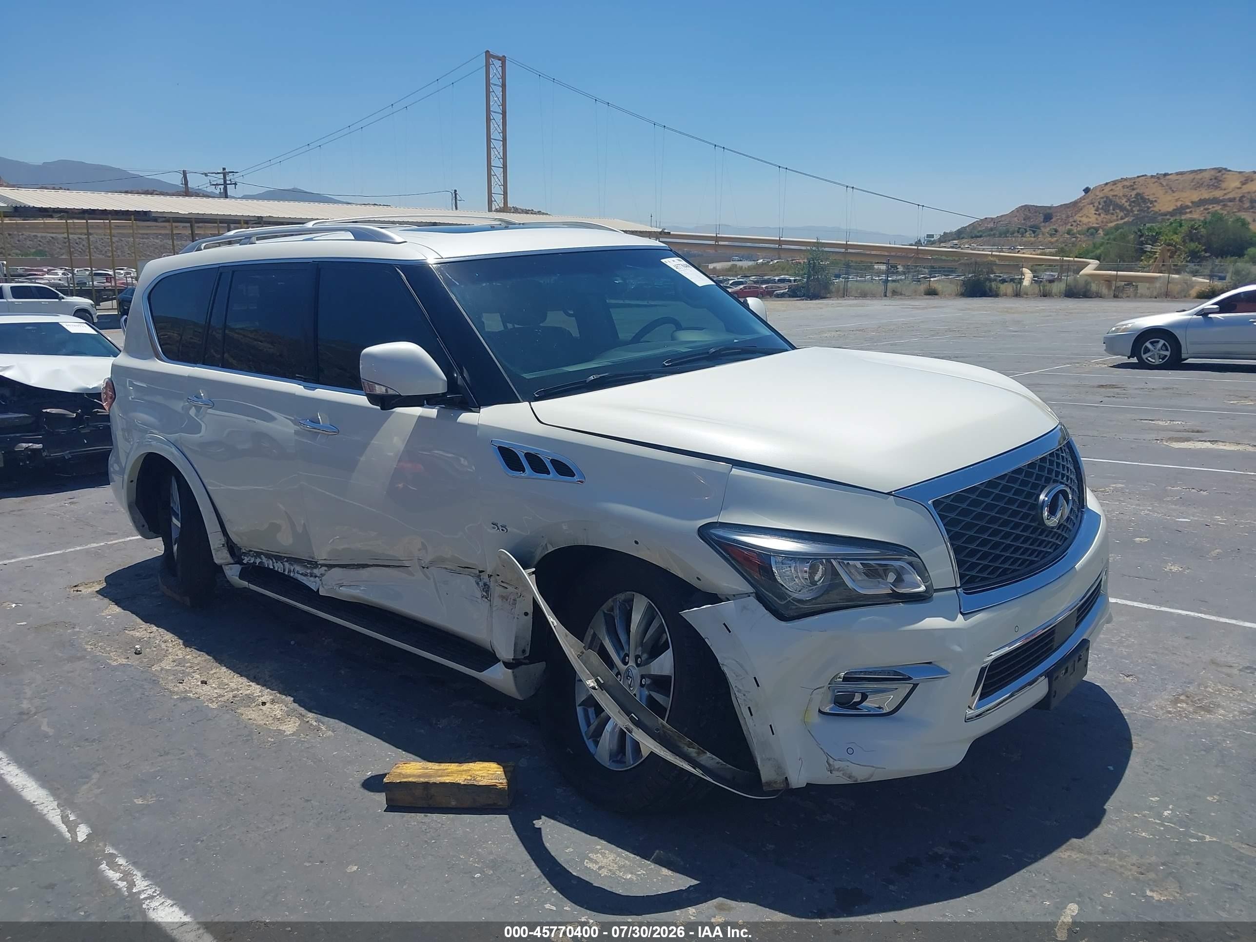 2015 Infiniti Qx80   White vin: JN8AZ2NF9F9570090