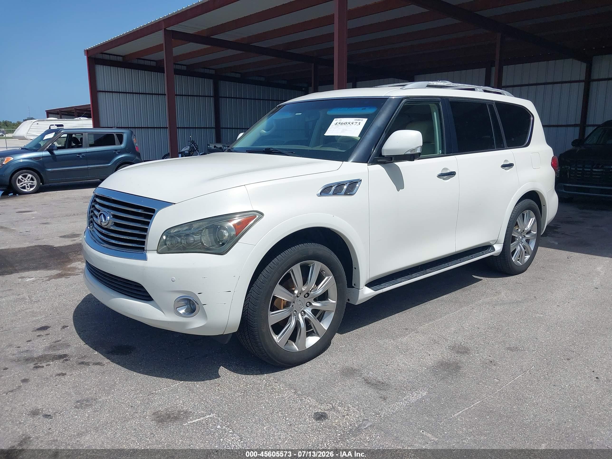 2012 Infiniti Qx56 White vin: JN8AZ2NFXC9518673