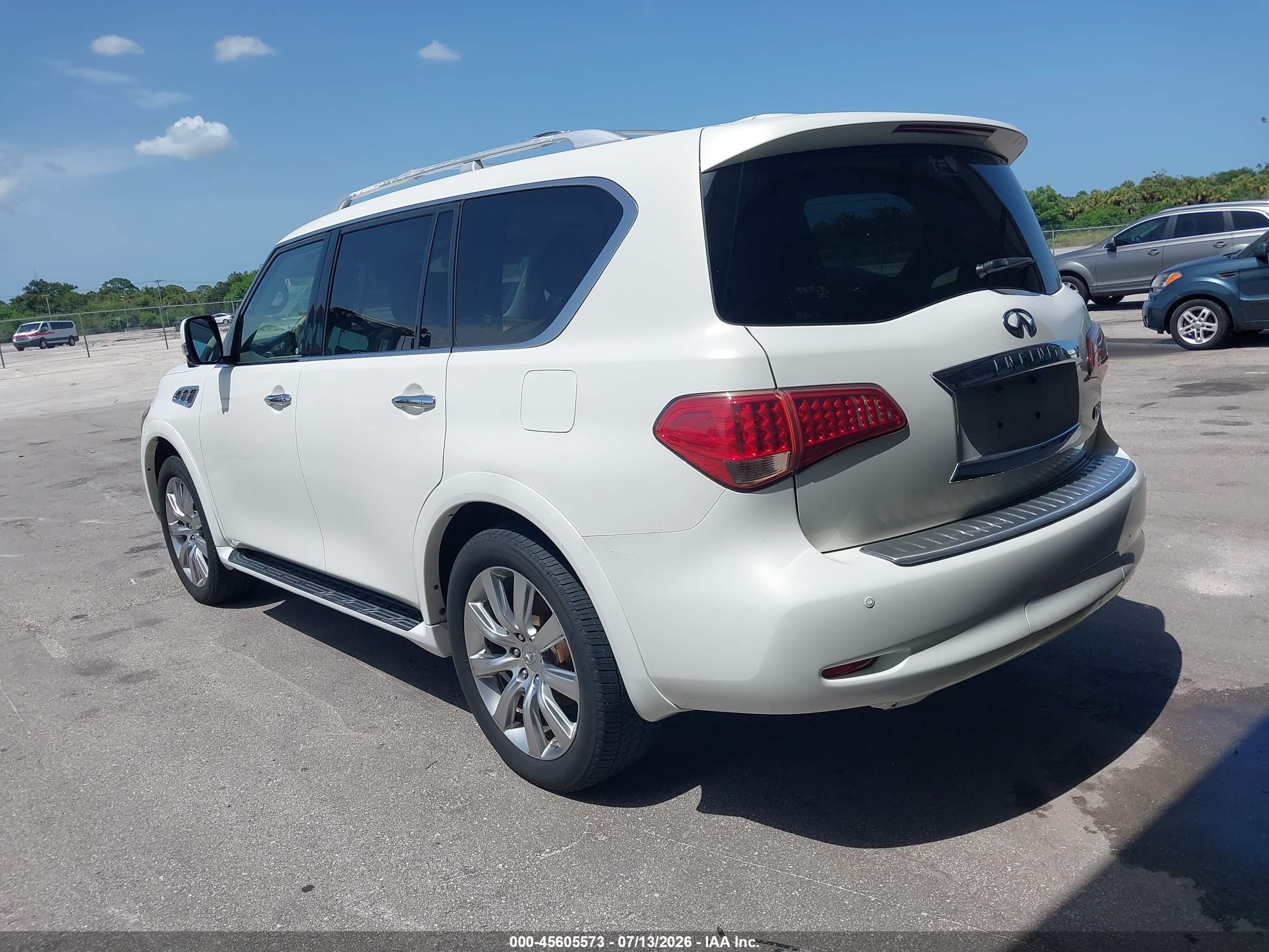 2012 Infiniti Qx56 White vin: JN8AZ2NFXC9518673