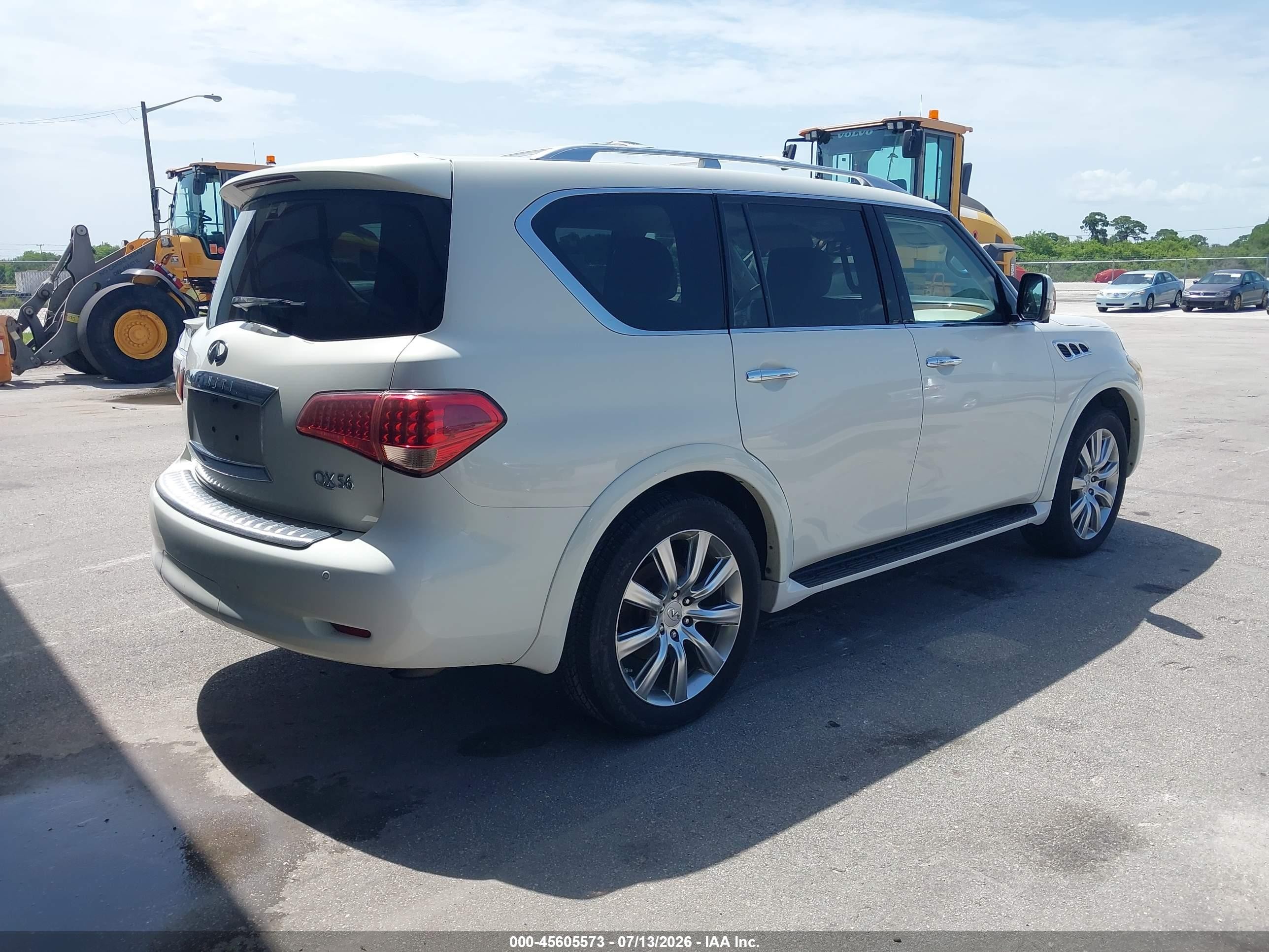 2012 Infiniti Qx56 White vin: JN8AZ2NFXC9518673