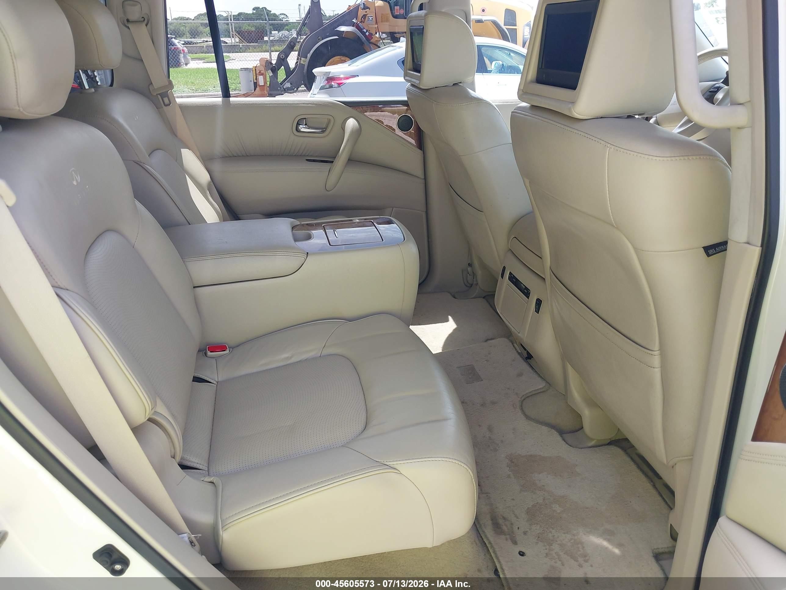 2012 Infiniti Qx56 White vin: JN8AZ2NFXC9518673