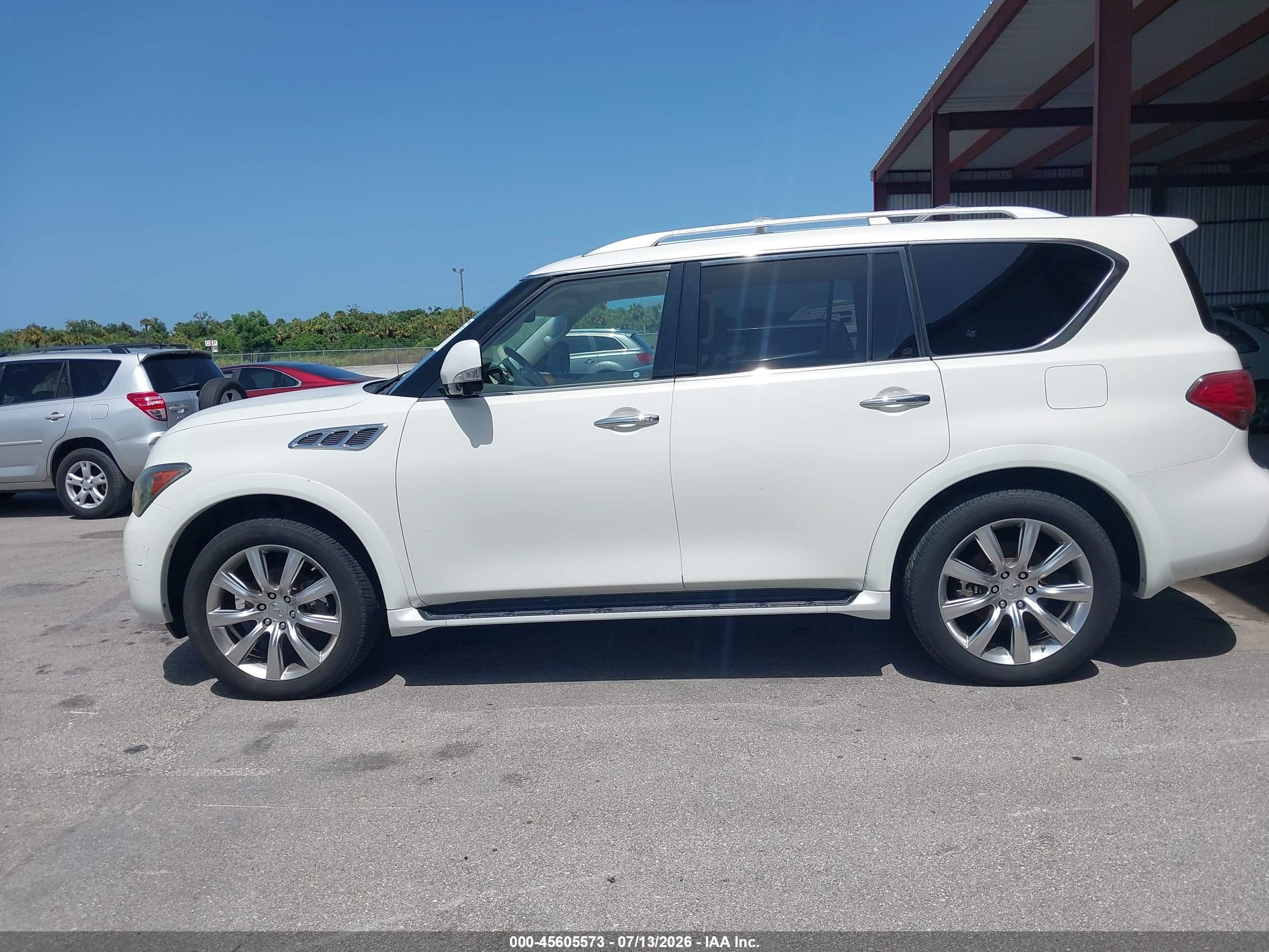 2012 Infiniti Qx56 White vin: JN8AZ2NFXC9518673