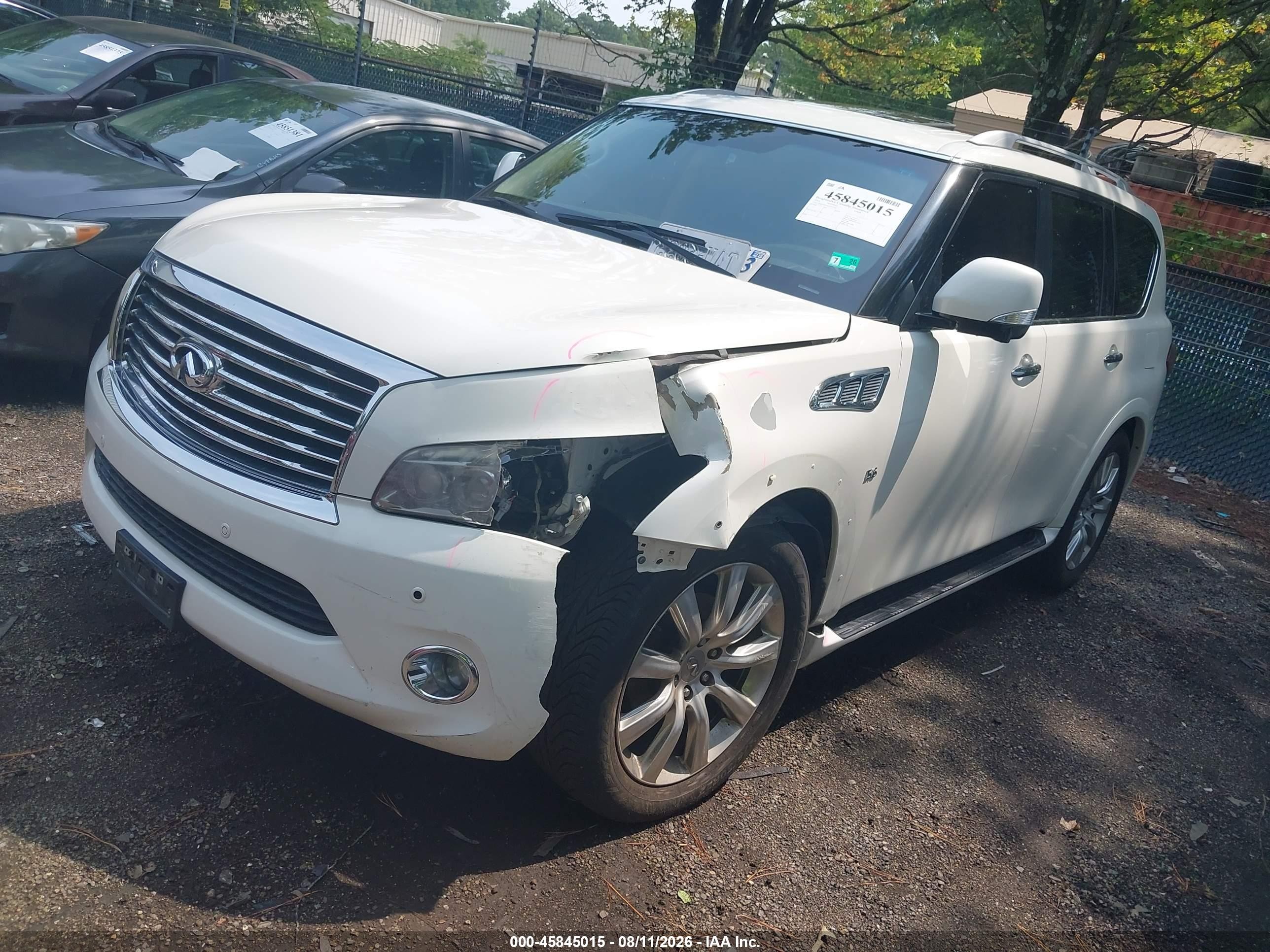 2014 Infiniti Qx80   White vin: JN8AZ2NFXE9551532