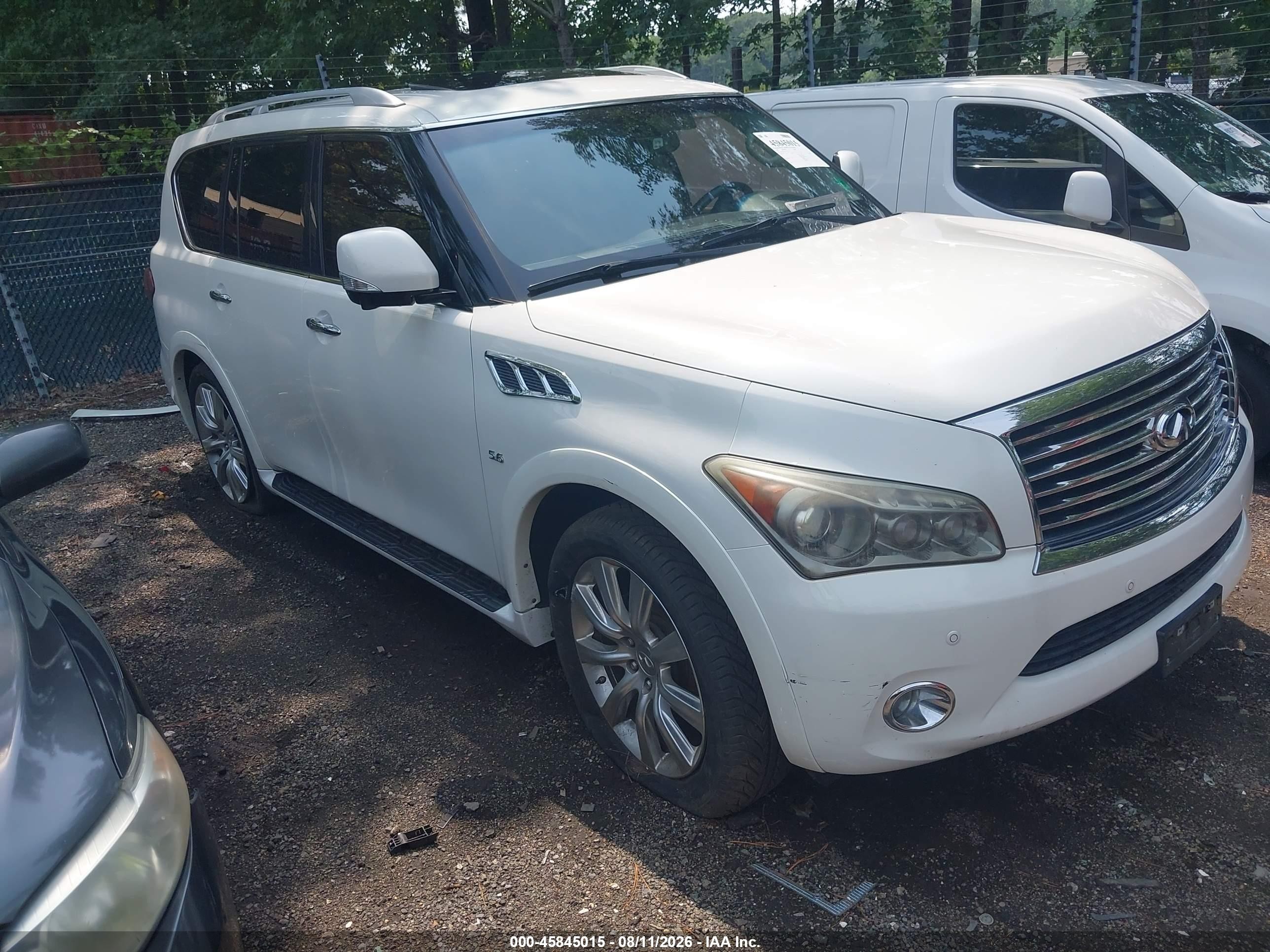 2014 Infiniti Qx80   White vin: JN8AZ2NFXE9551532