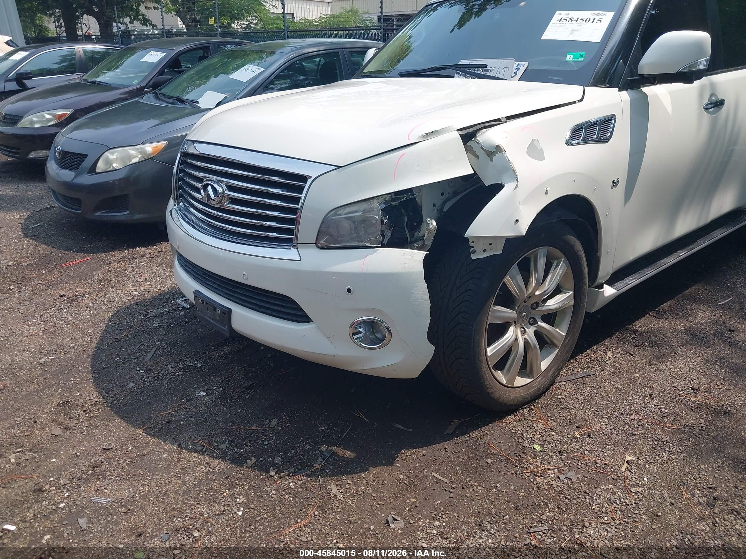 2014 Infiniti Qx80   White vin: JN8AZ2NFXE9551532
