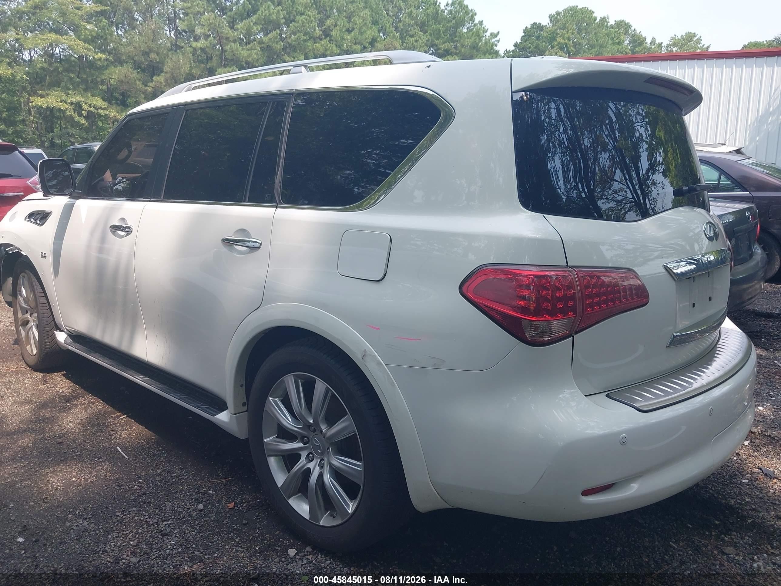 2014 Infiniti Qx80   White vin: JN8AZ2NFXE9551532