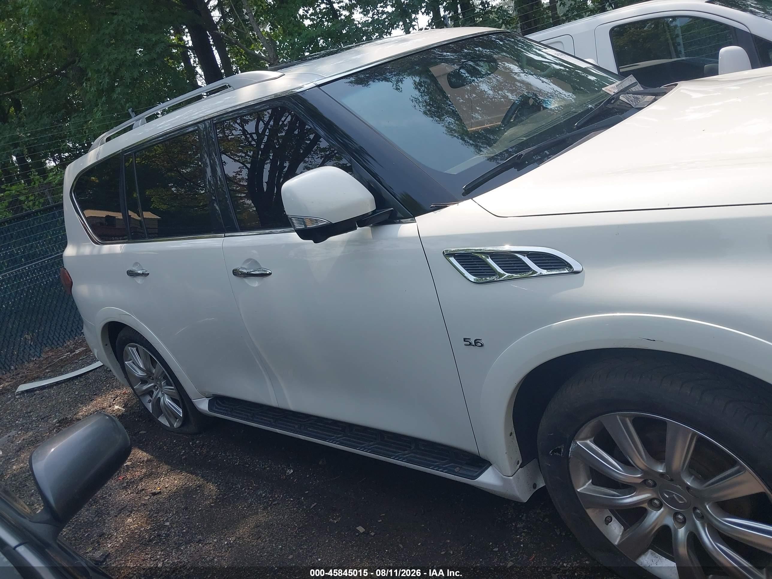 2014 Infiniti Qx80   White vin: JN8AZ2NFXE9551532