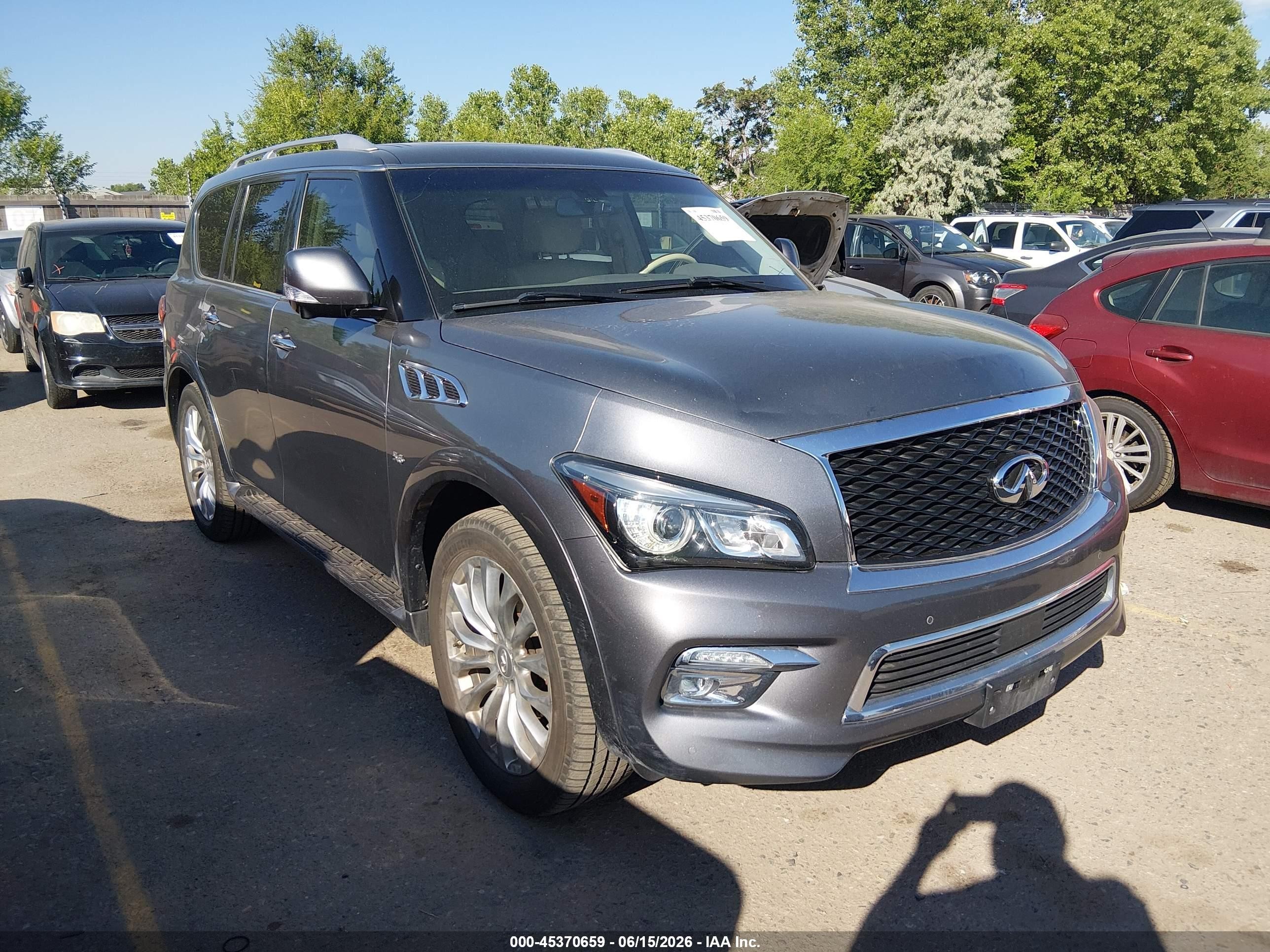 2015 Infiniti Qx80   Gray vin: JN8AZ2NFXF9572463