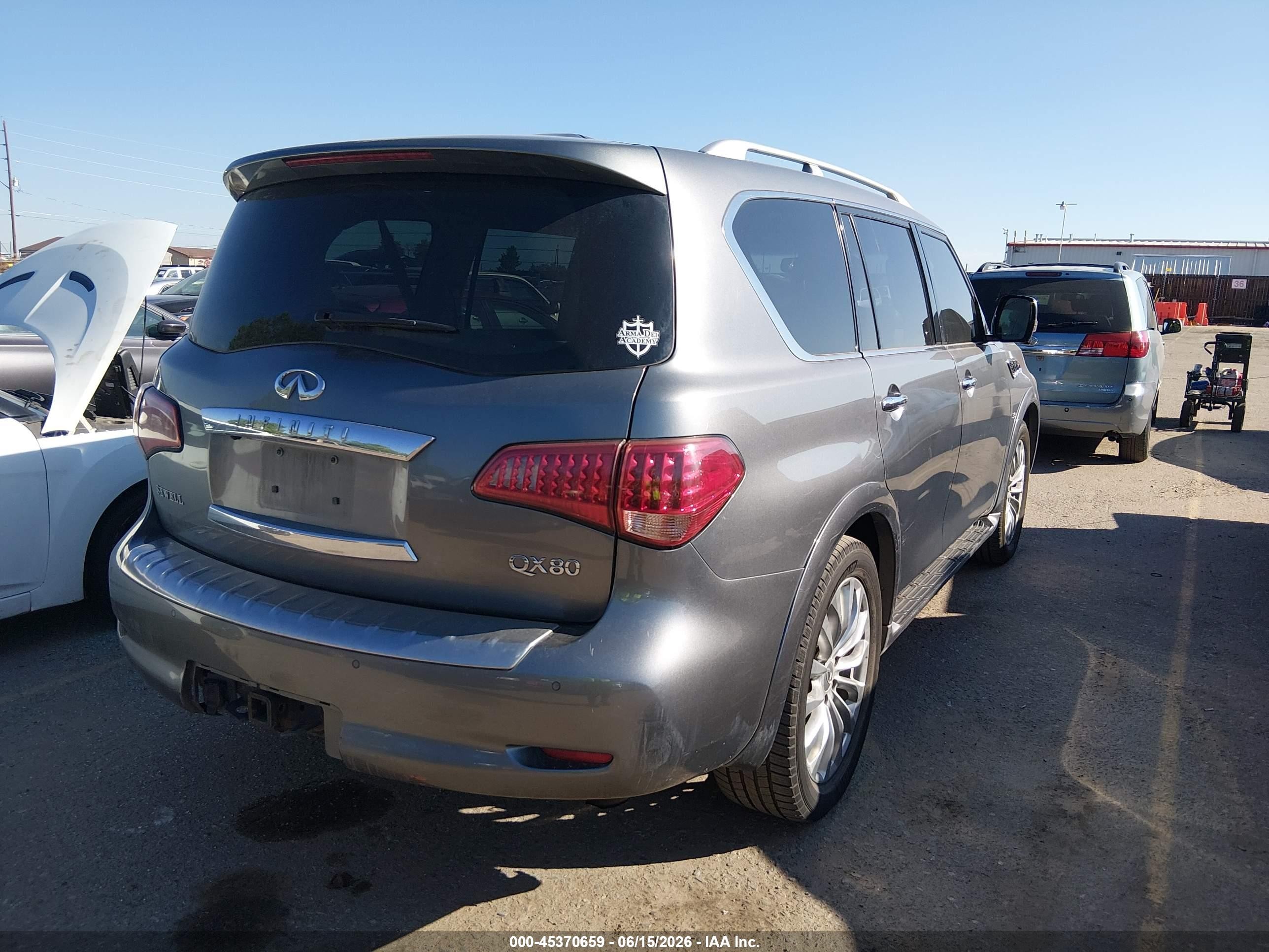 2015 Infiniti Qx80   Gray vin: JN8AZ2NFXF9572463