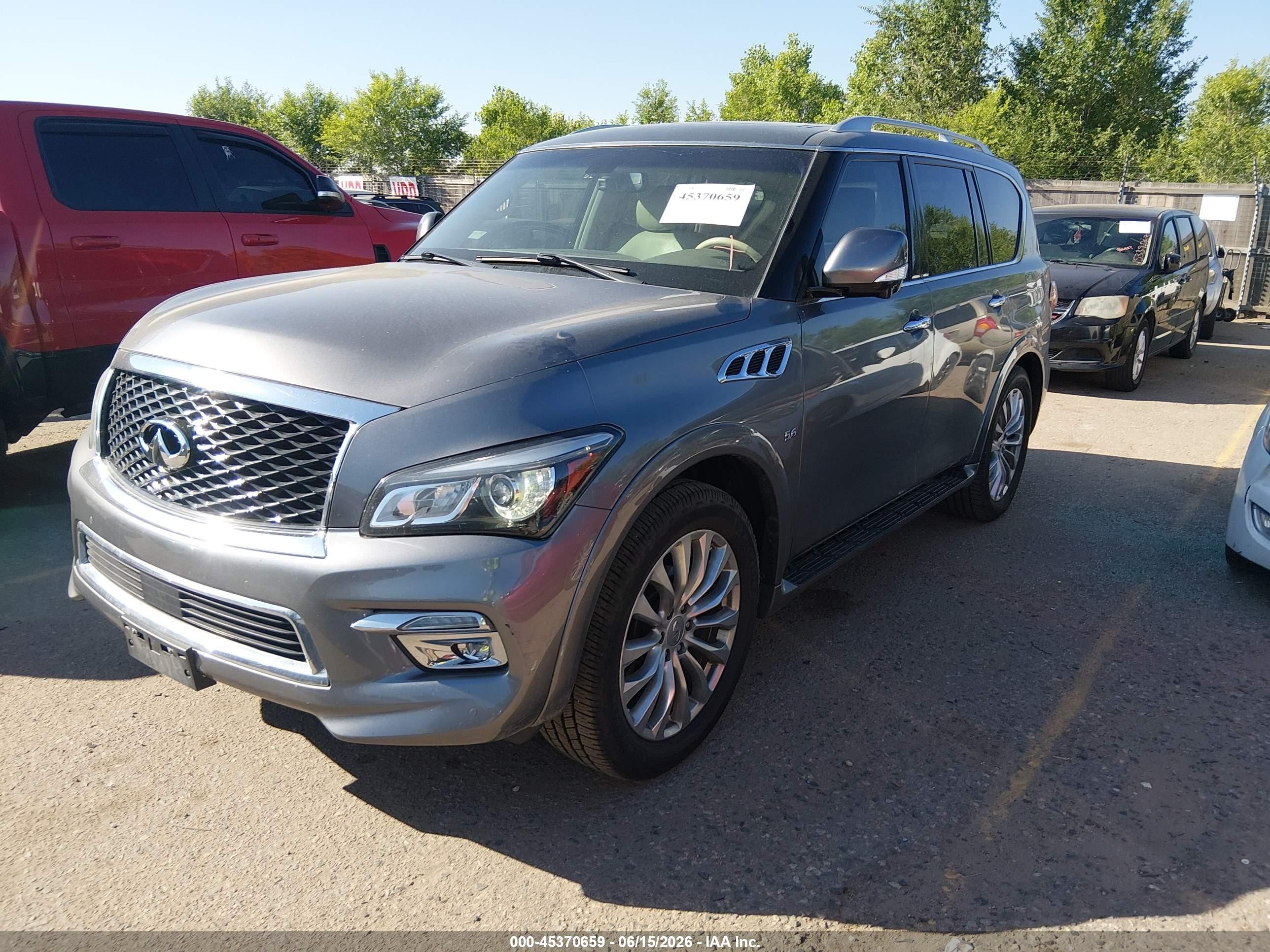 2015 Infiniti Qx80   Gray vin: JN8AZ2NFXF9572463
