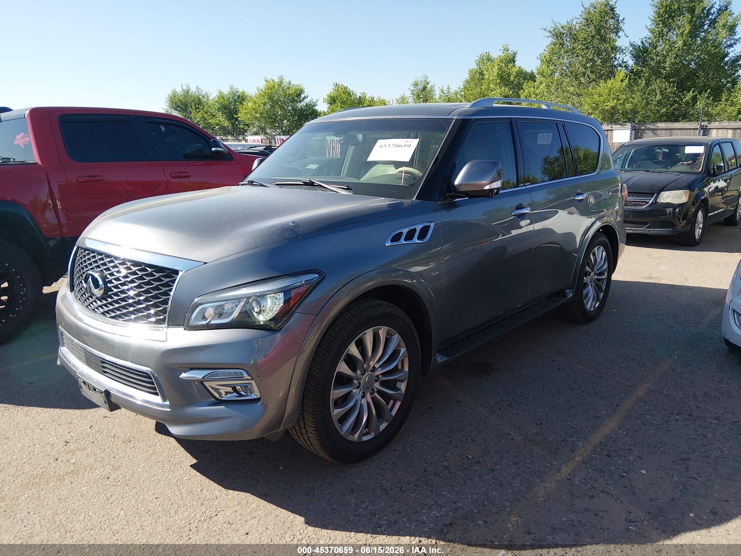 2015 Infiniti Qx80   Gray vin: JN8AZ2NFXF9572463