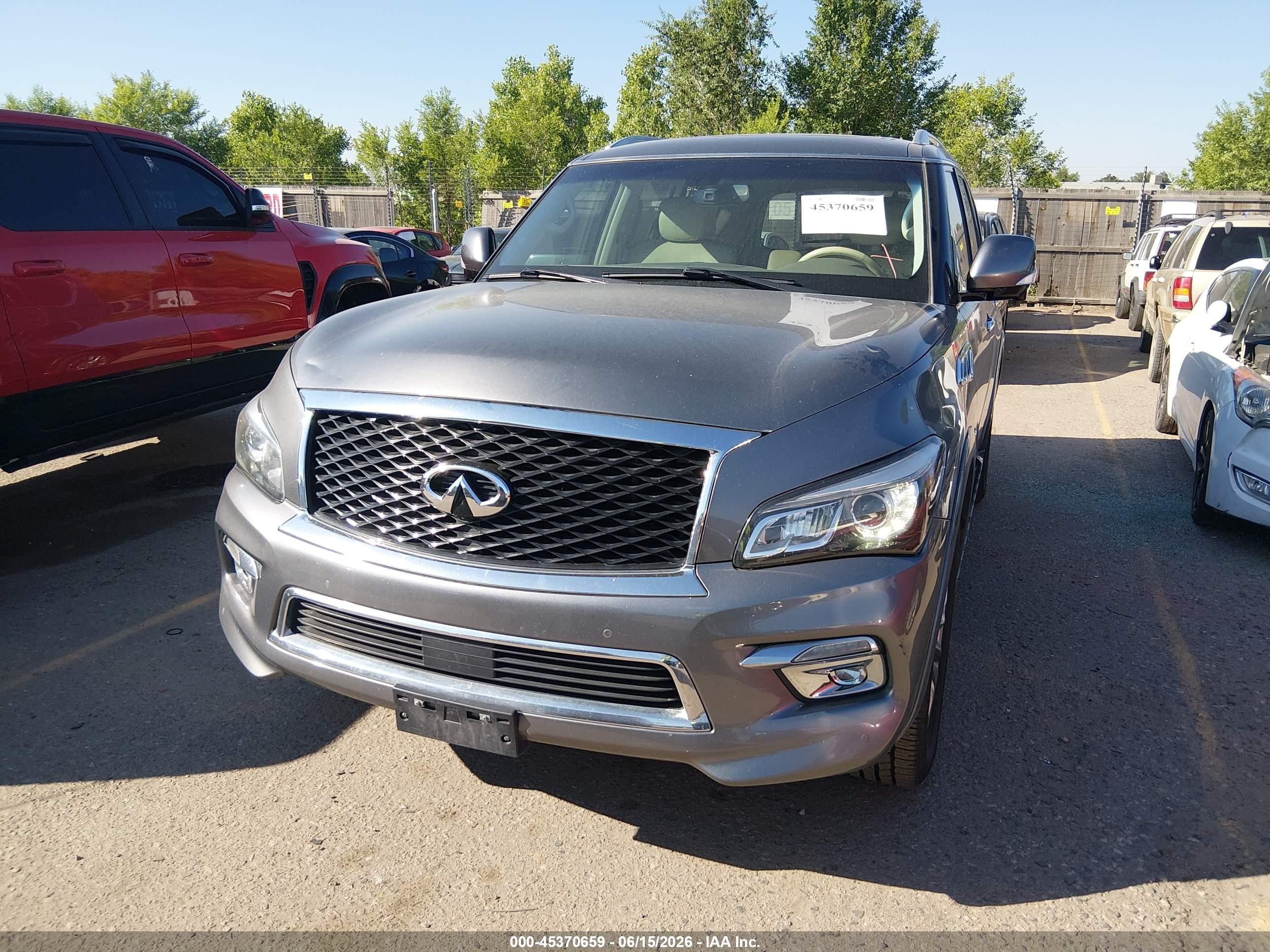 2015 Infiniti Qx80   Gray vin: JN8AZ2NFXF9572463