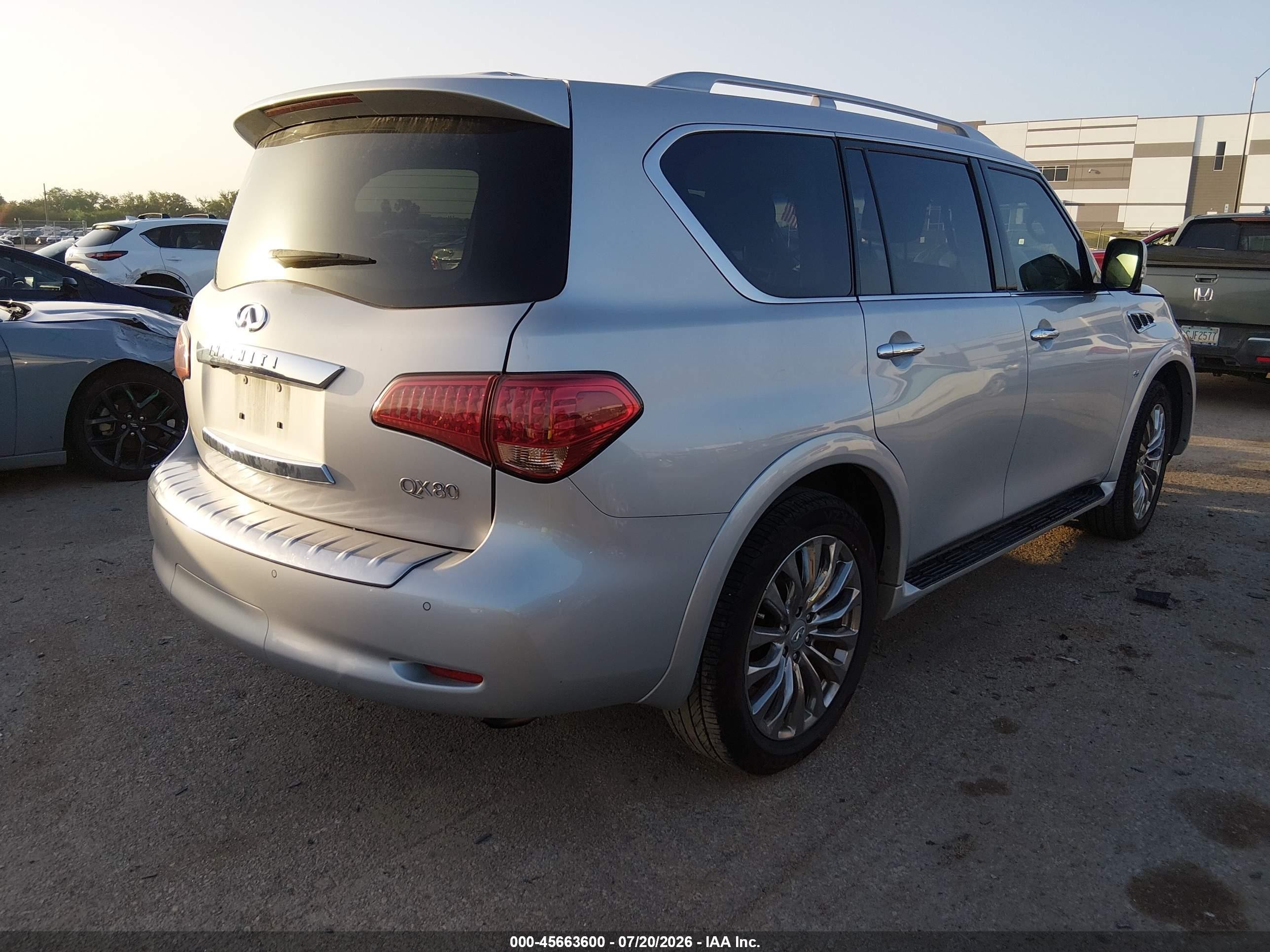 2015 Infiniti Qx80 Silver vin: JN8AZ2NFXF9573810