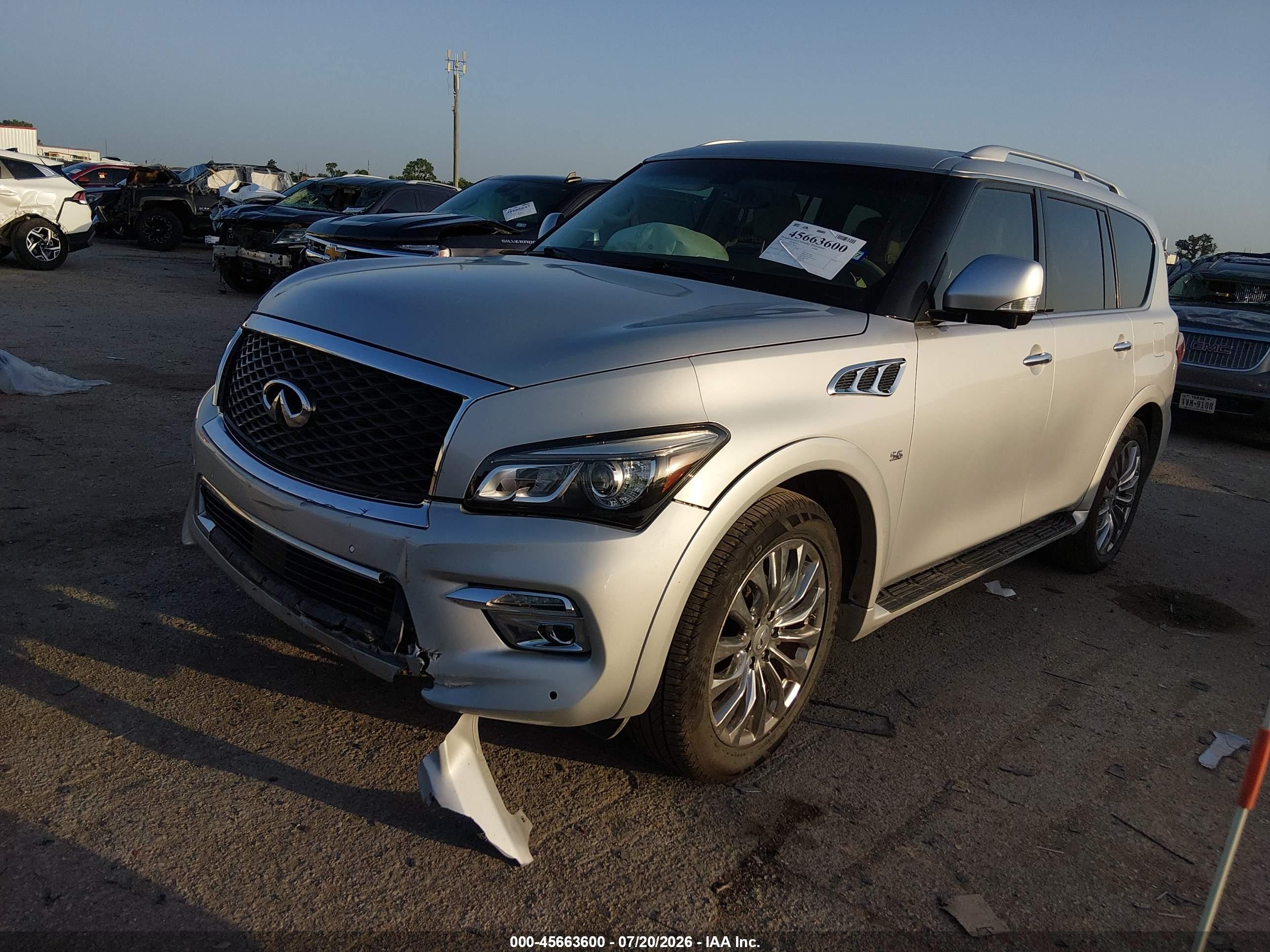 2015 Infiniti Qx80 Silver vin: JN8AZ2NFXF9573810