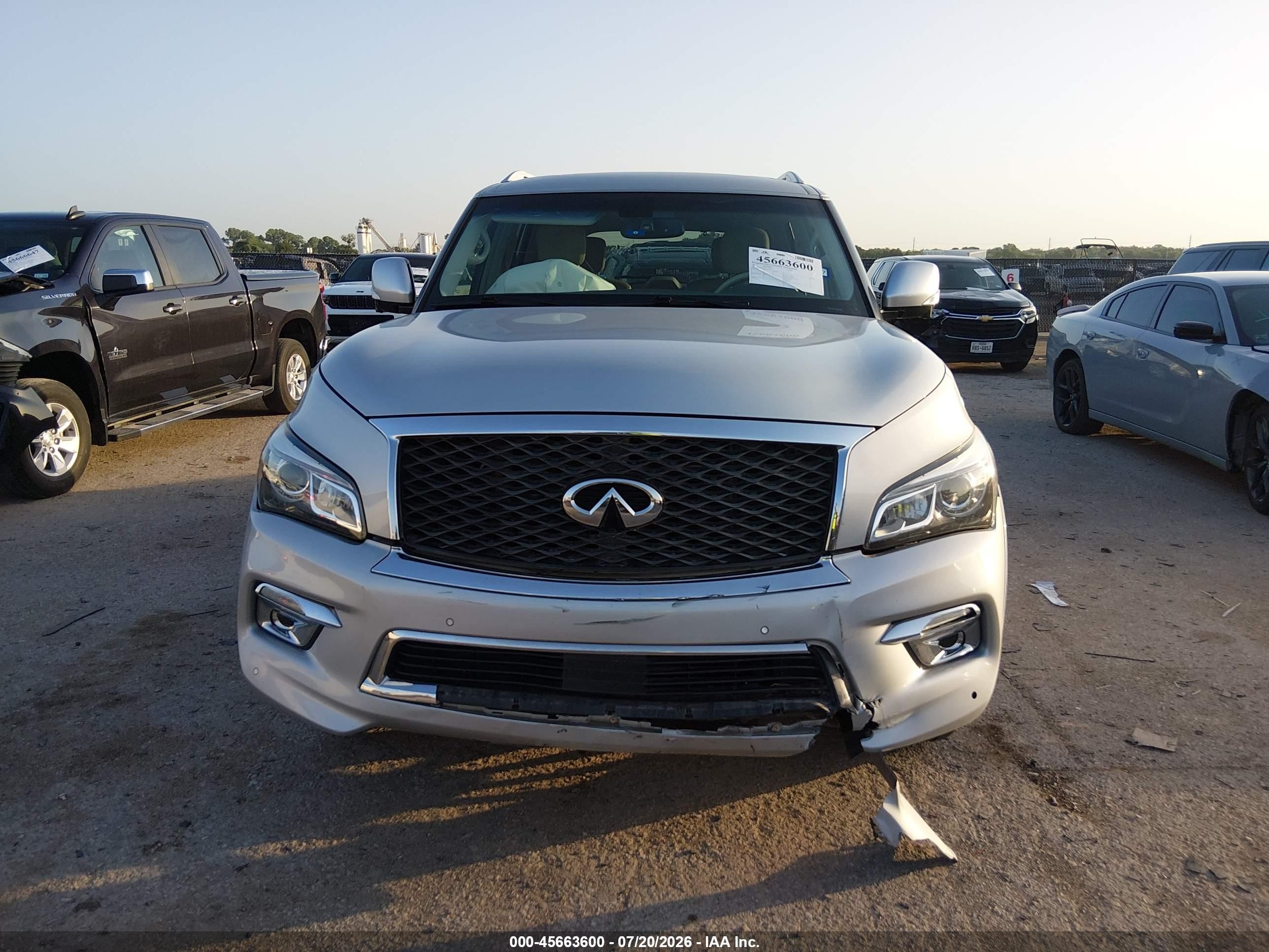 2015 Infiniti Qx80 Silver vin: JN8AZ2NFXF9573810