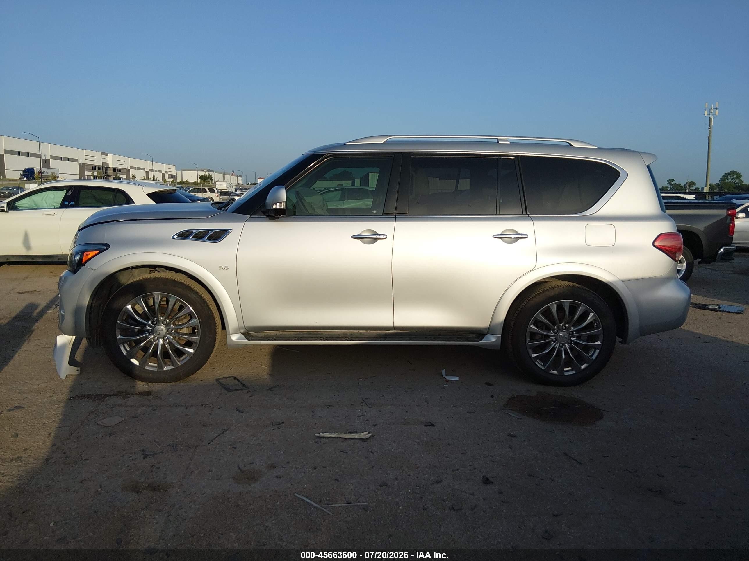 2015 Infiniti Qx80 Silver vin: JN8AZ2NFXF9573810