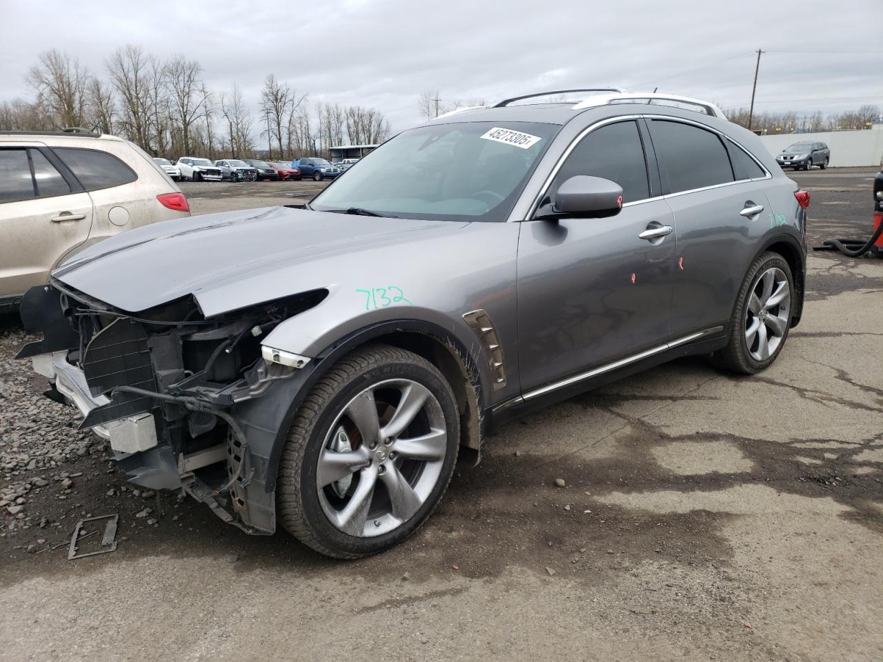 2012 Infiniti Fx50  Silver vin: JN8BS1MW9CM180314