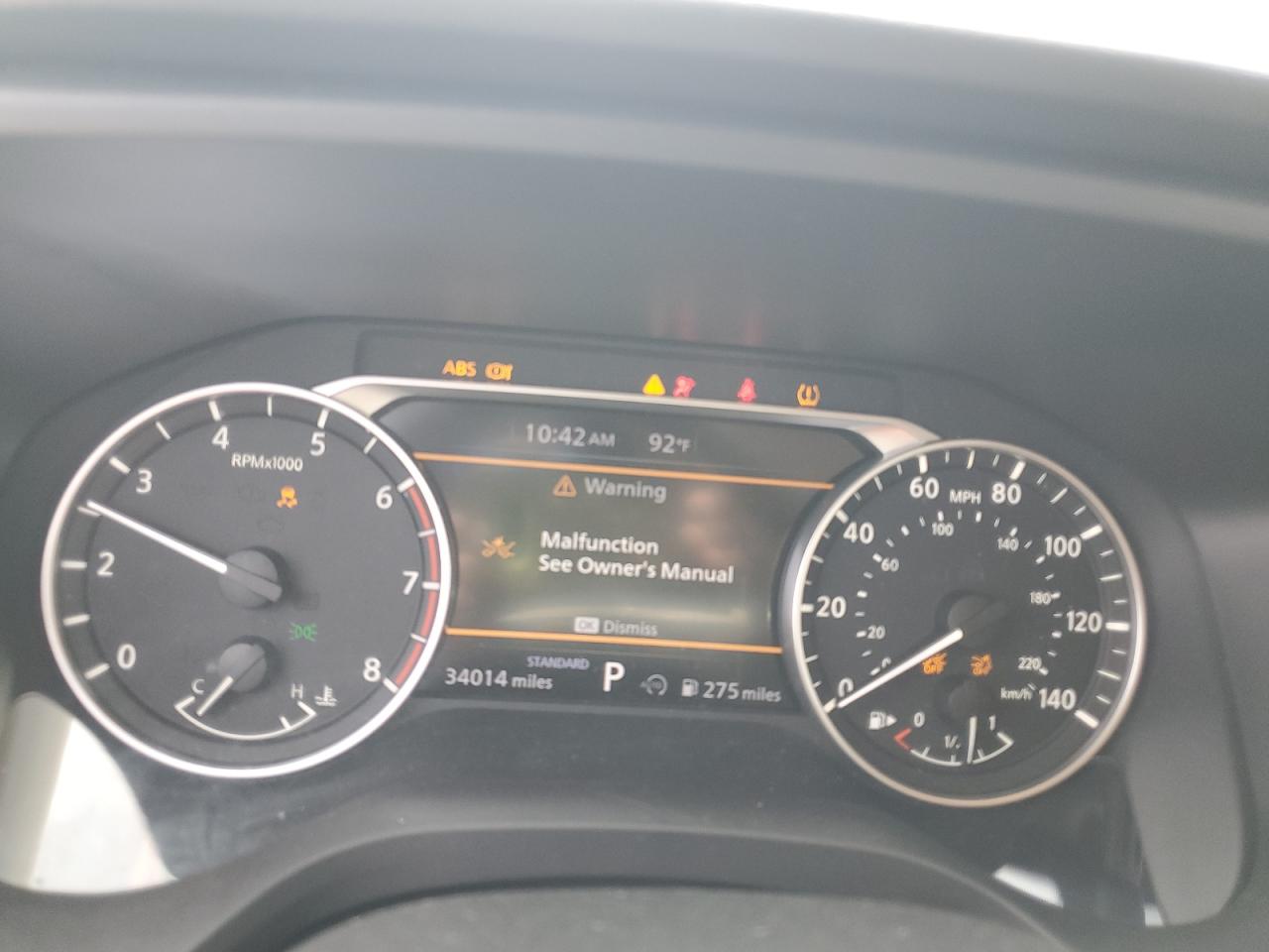 2025 Nissan Rogue Sv Серебряный vin: JN8BT3BA5SW005996 Damage: Warning Light - Abs, On, Unacceptable