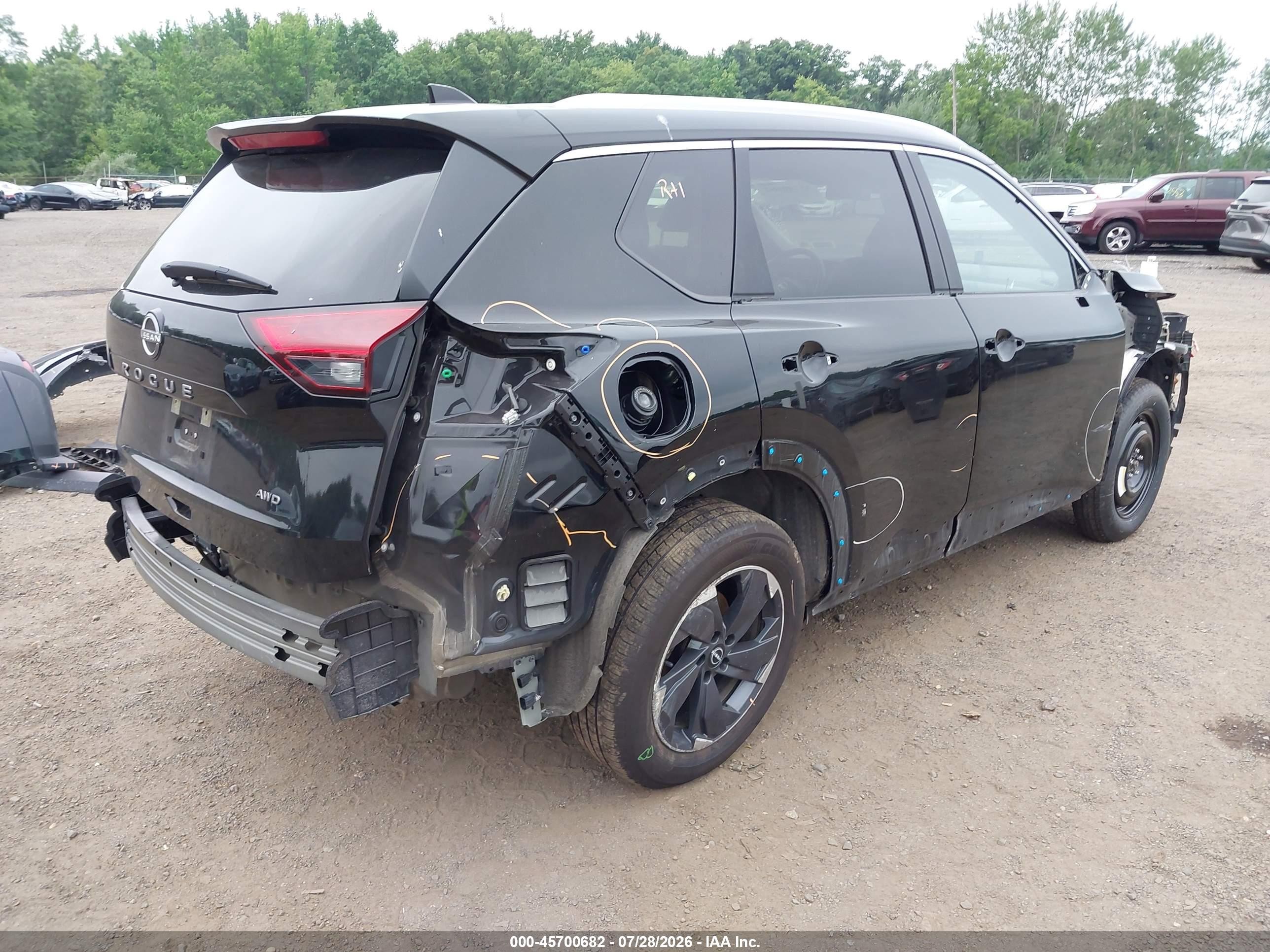 2025 Nissan Rogue Sv Intelligent Awd Black vin: JN8BT3BB3SW155548