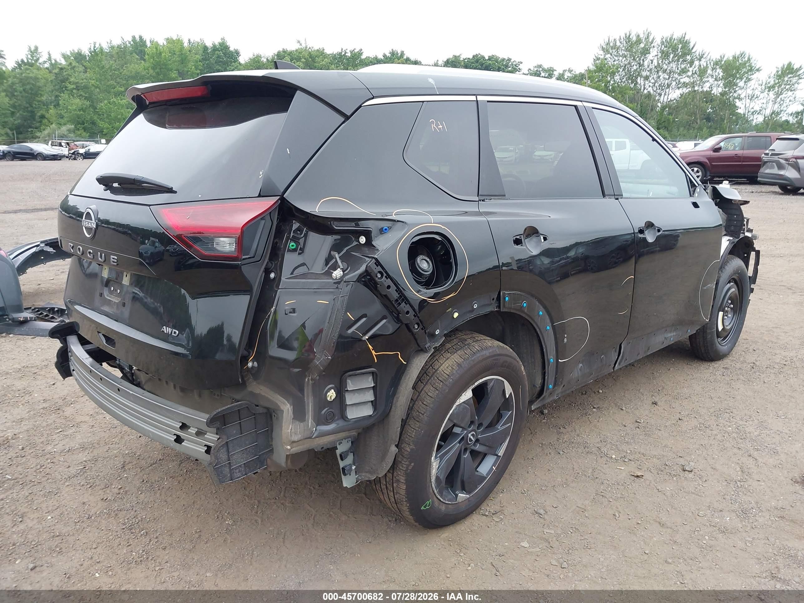 2025 Nissan Rogue Sv Intelligent Awd Black vin: JN8BT3BB3SW155548