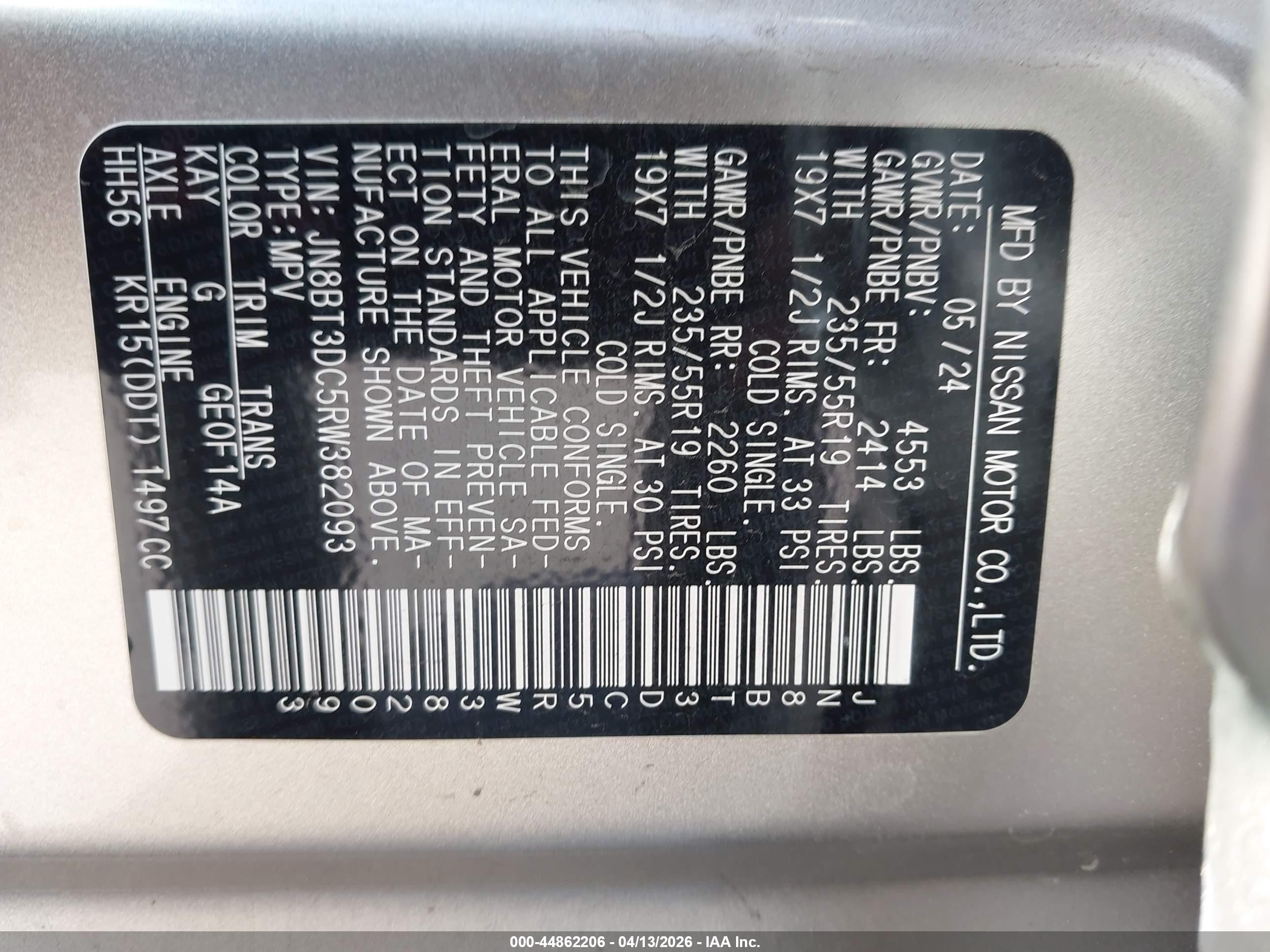 2024 Nissan Rogue Platinum Gold vin: JN8BT3DC5RW382093