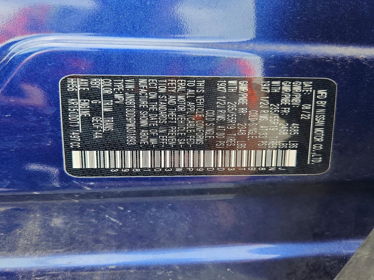 2023 Nissan Rogue Platinum Blue vin: JN8BT3DD9PW301893
