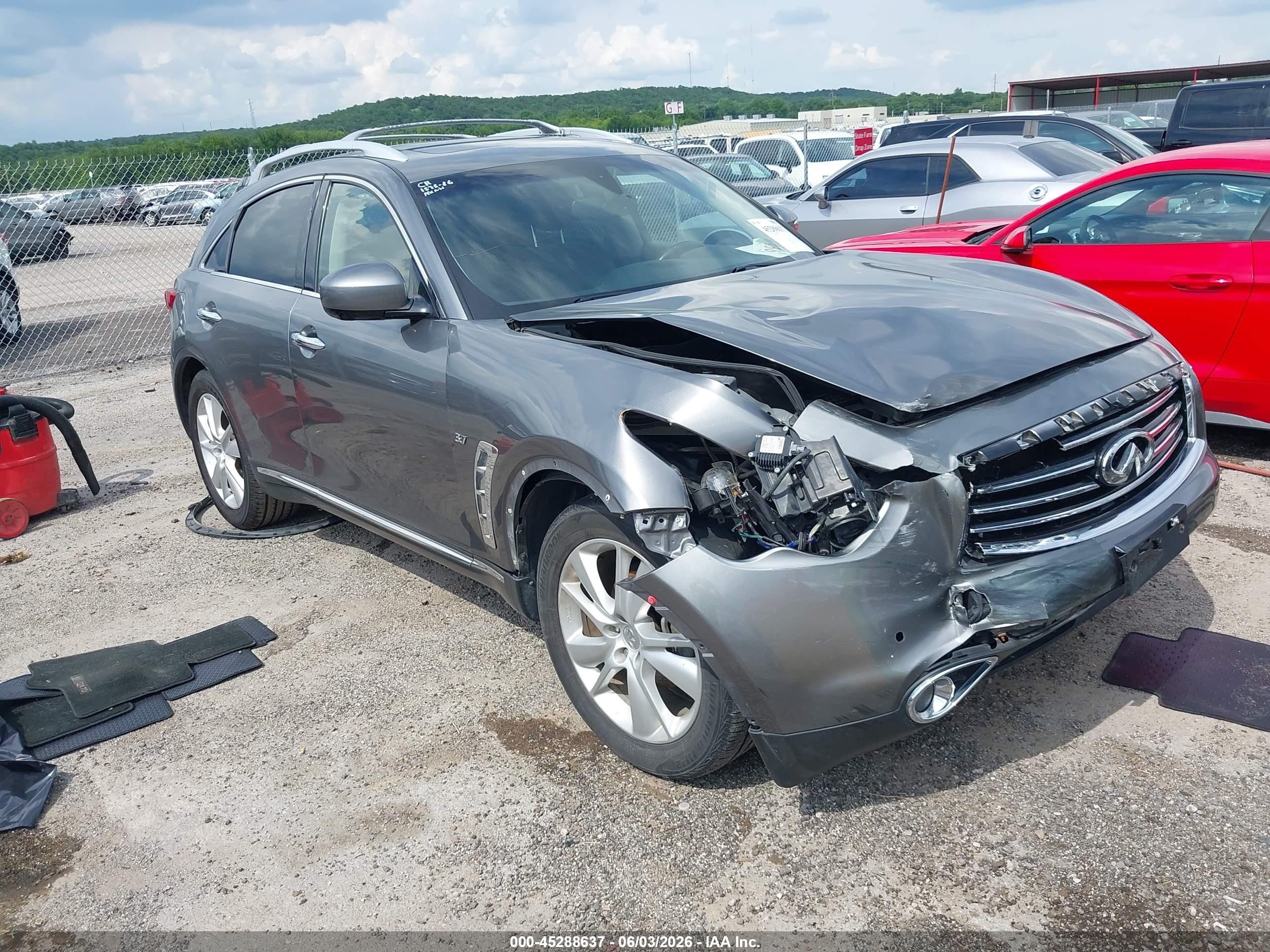 2015 Infiniti Qx70 Gray vin: JN8CS1MU1FM380160
