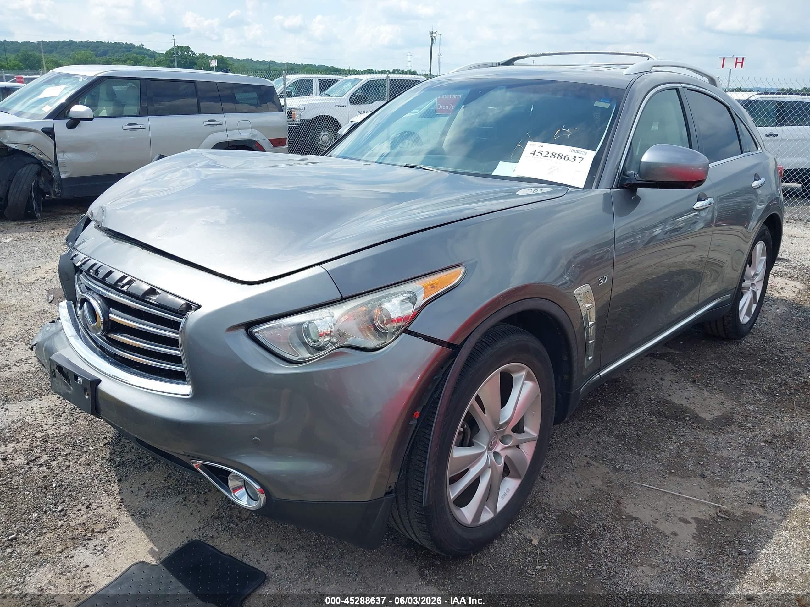 2015 Infiniti Qx70 Gray vin: JN8CS1MU1FM380160