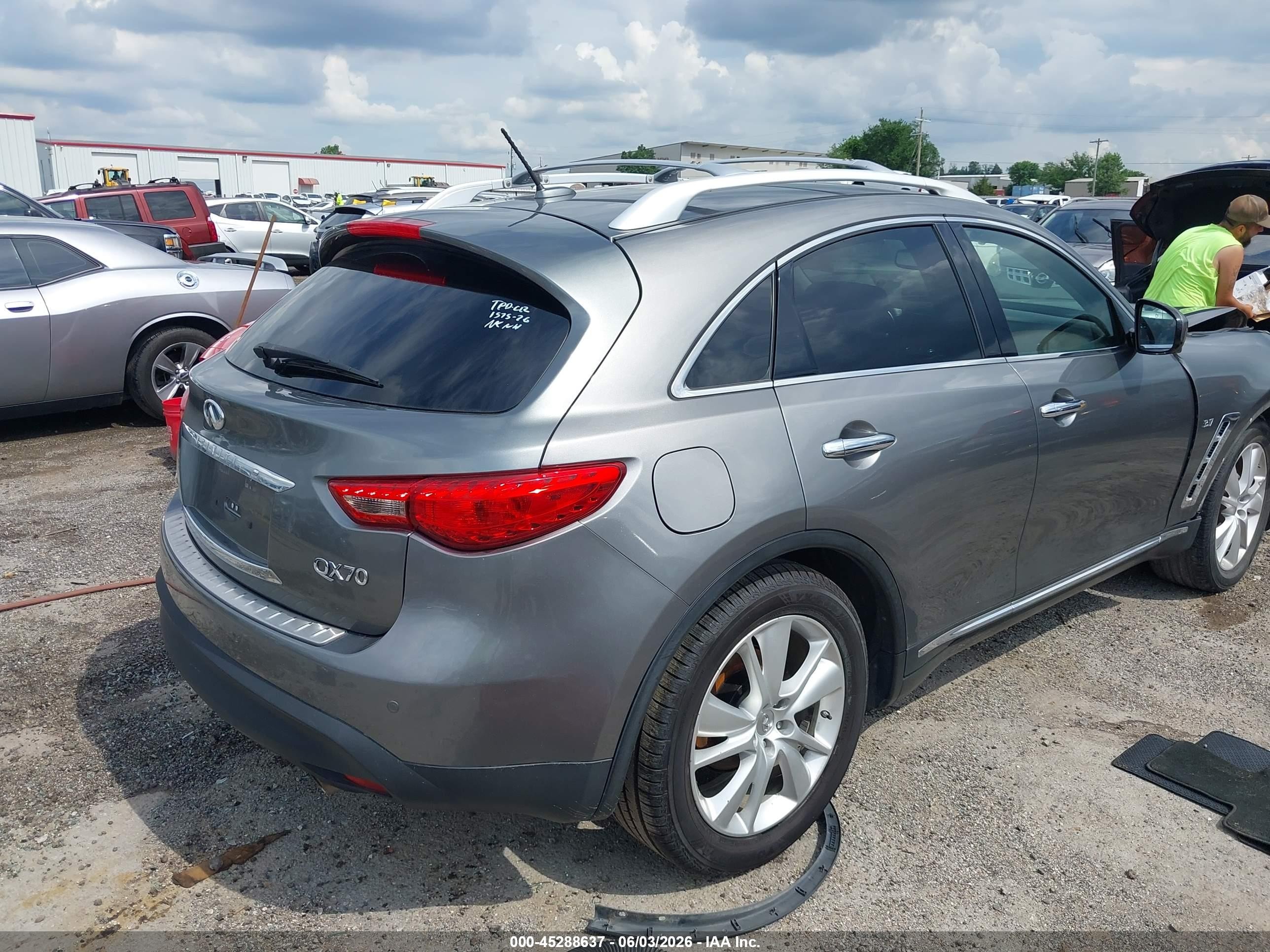 2015 Infiniti Qx70 Gray vin: JN8CS1MU1FM380160
