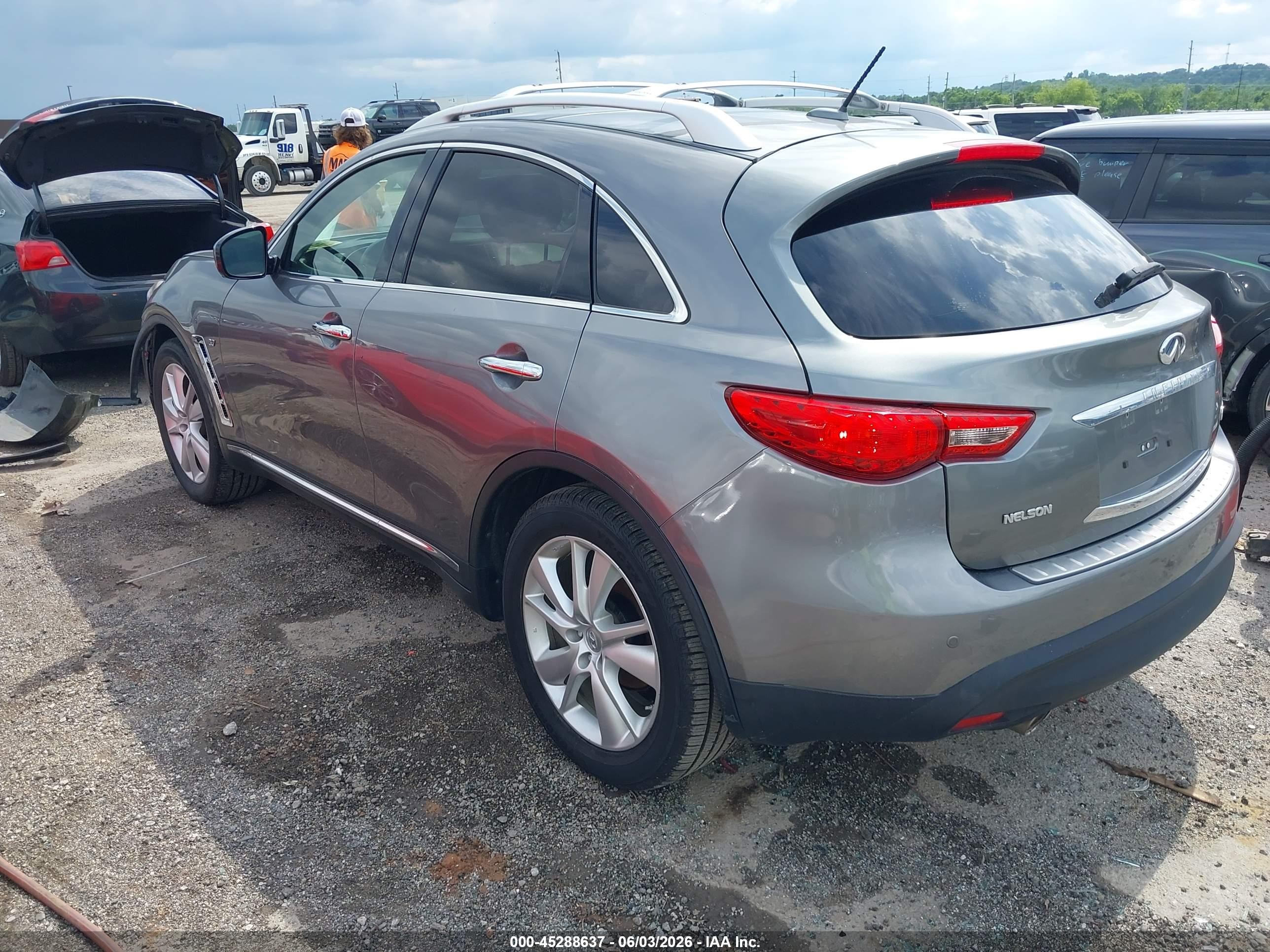 2015 Infiniti Qx70 Gray vin: JN8CS1MU1FM380160