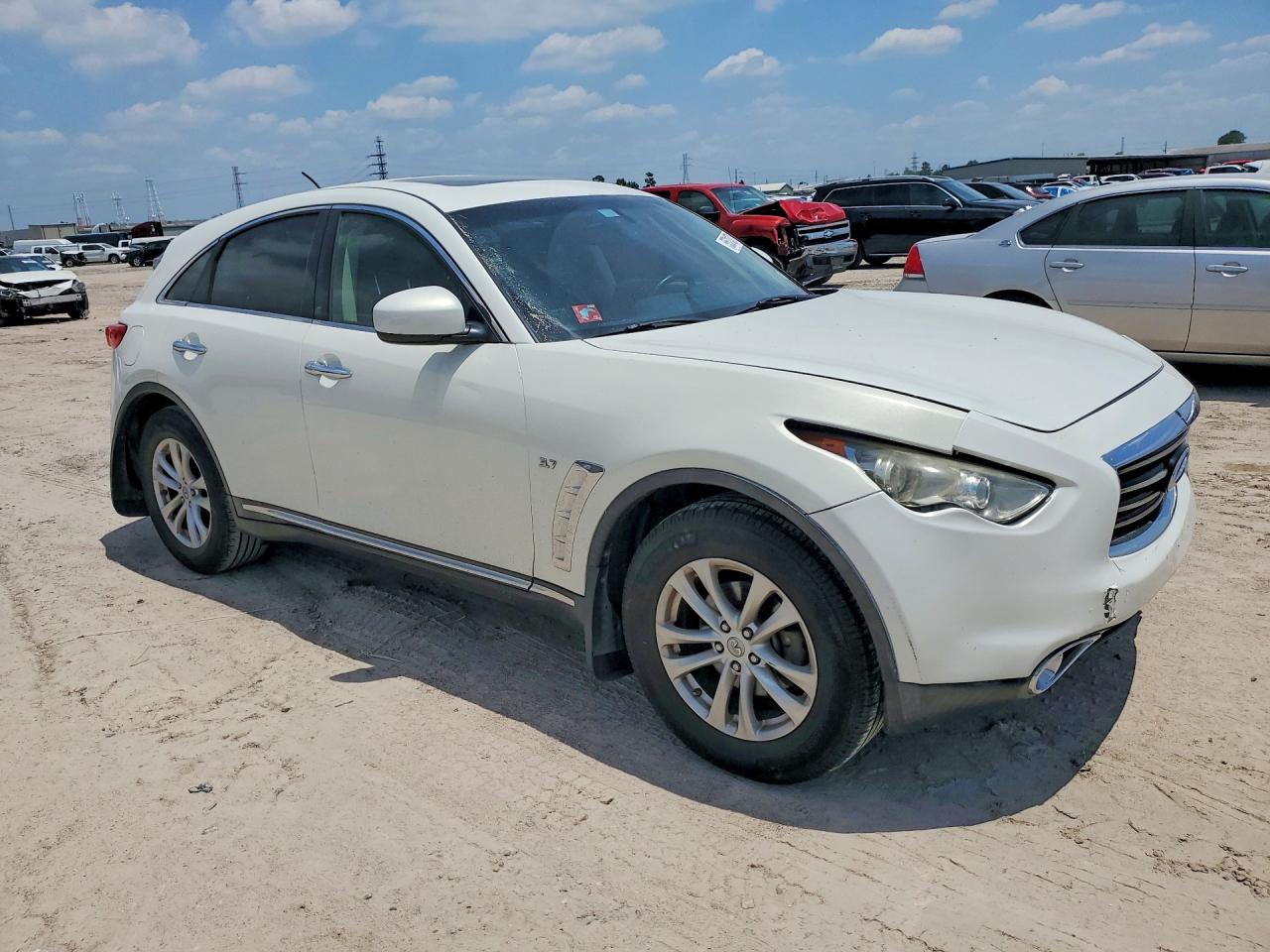 2014 Infiniti Qx70 Base White vin: JN8CS1MU8EM451417