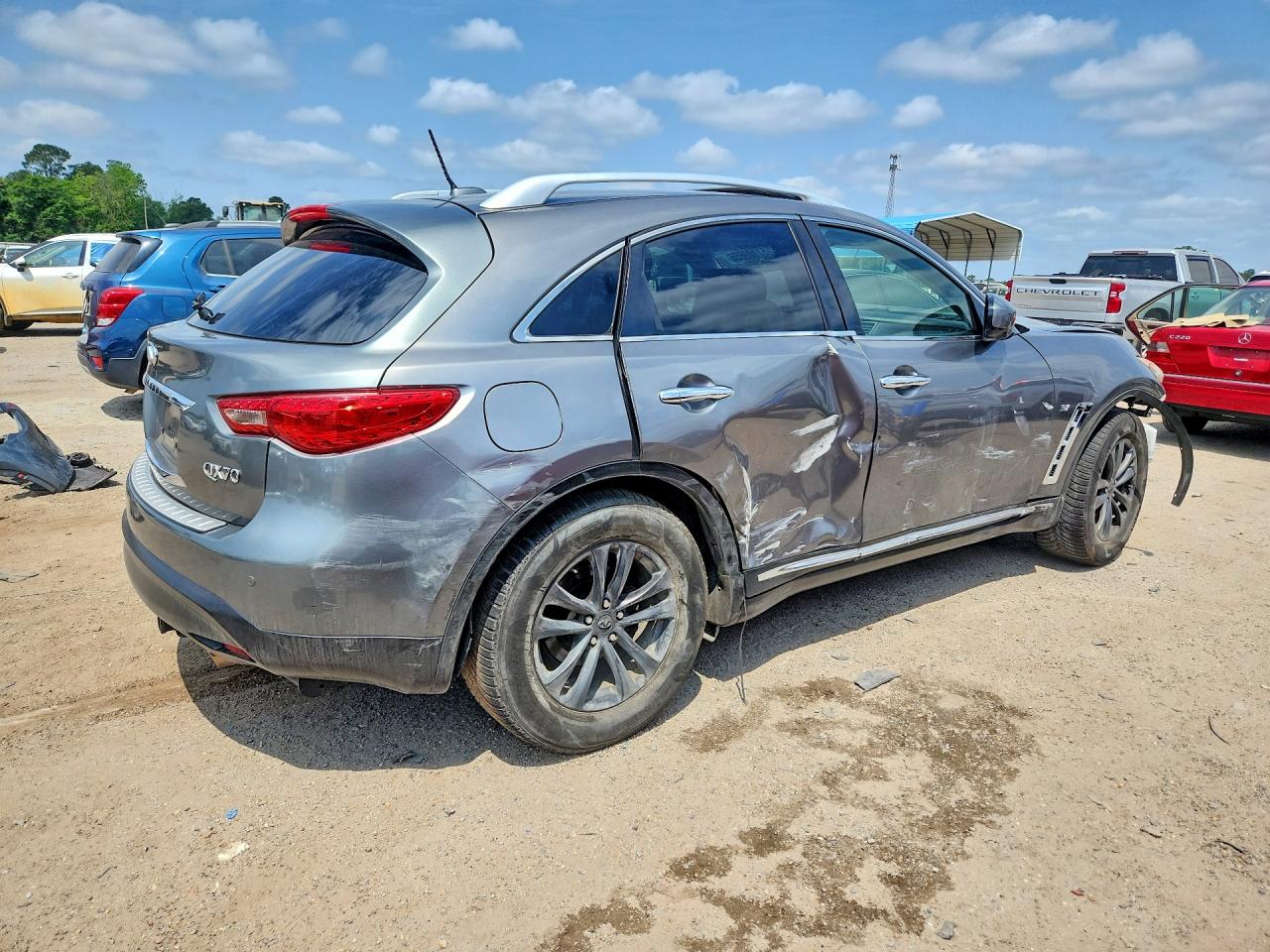 2014 Infiniti Qx70 Base Gray vin: JN8CS1MU9EM451927