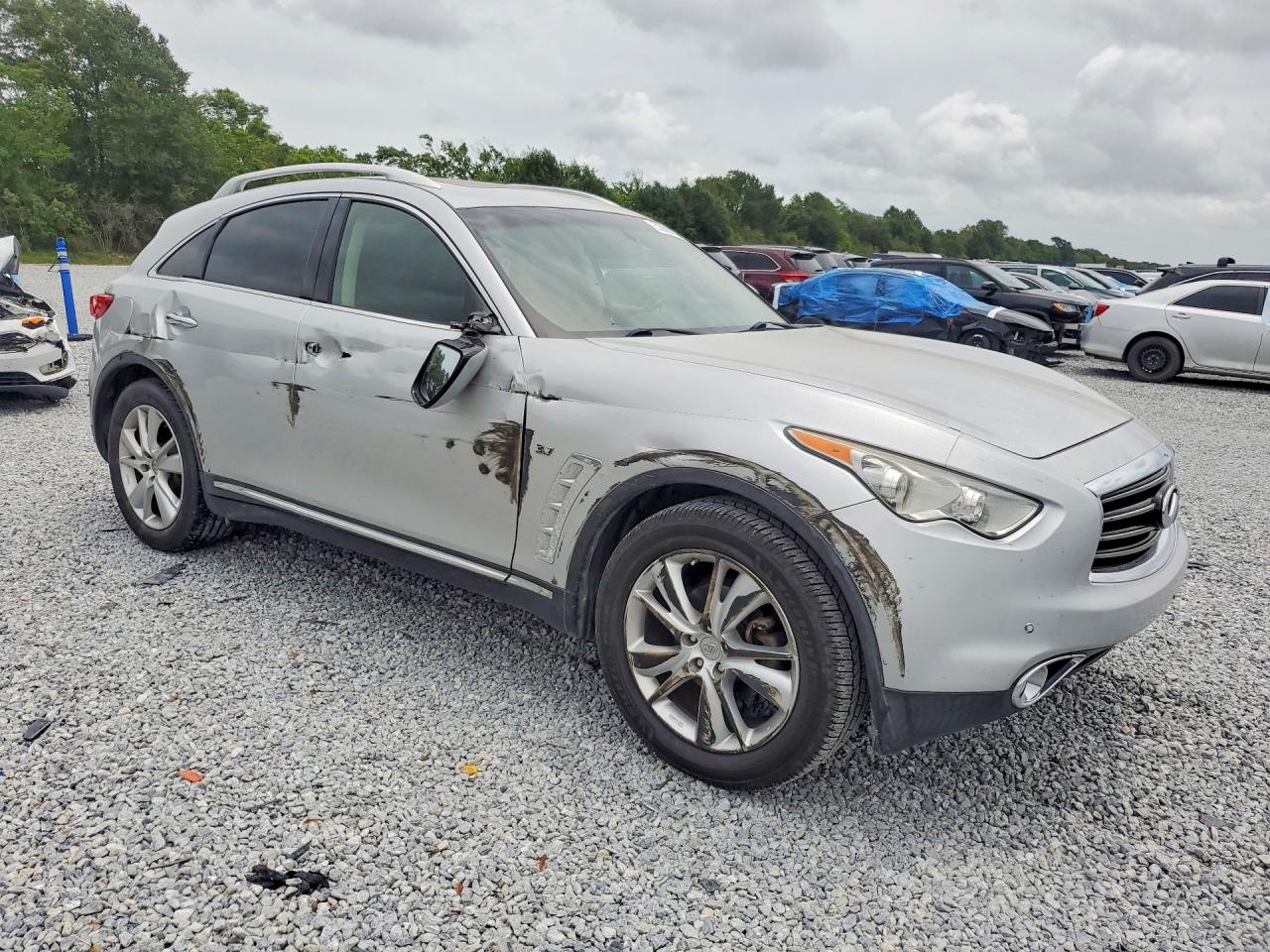 2014 Infiniti Qx70 Base Silver vin: JN8CS1MU9EM452348