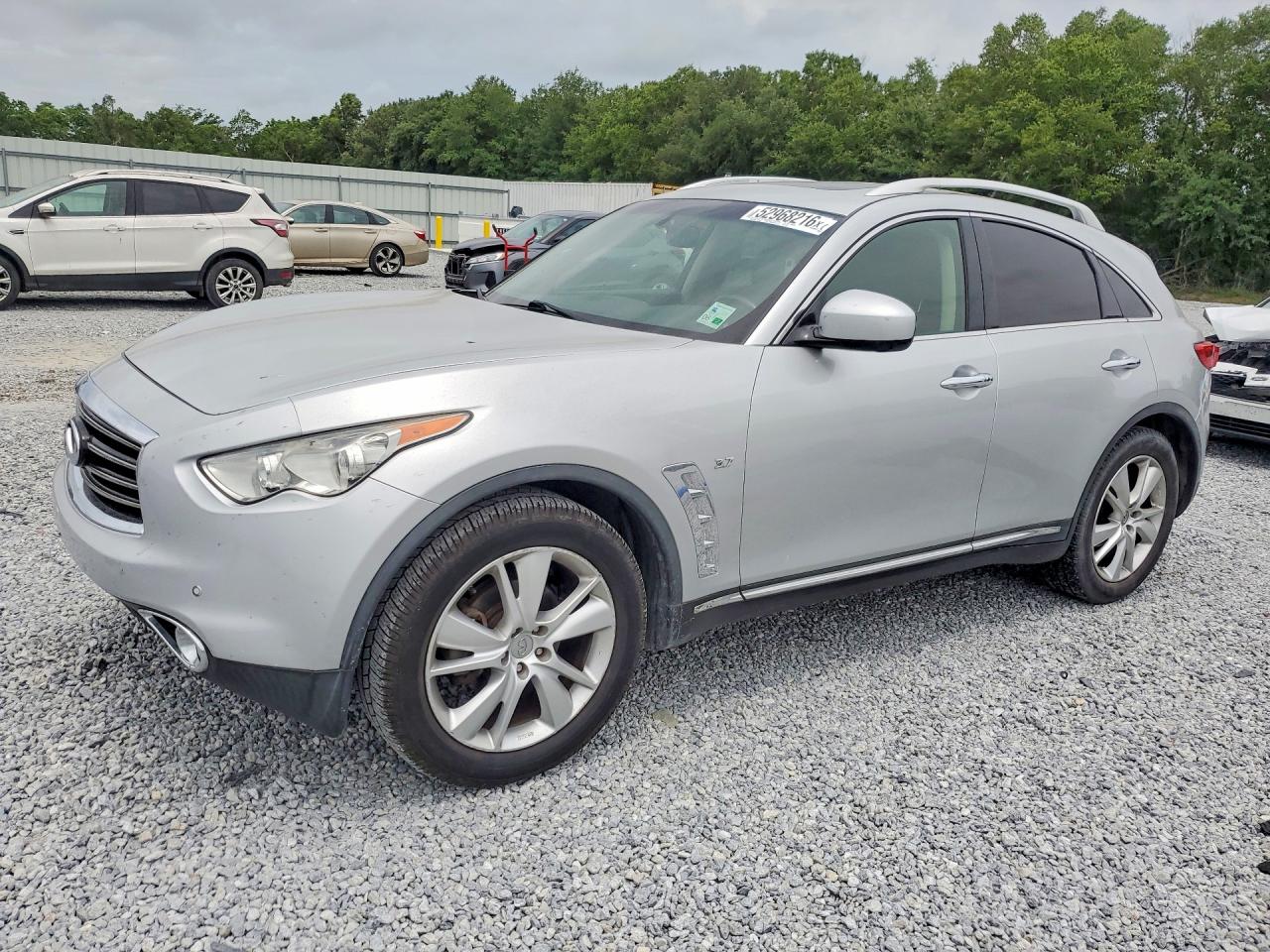 2014 Infiniti Qx70 Base Silver vin: JN8CS1MU9EM452348