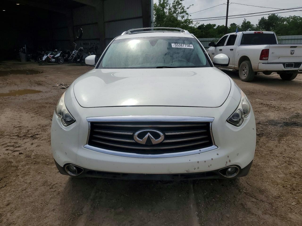 2013 Infiniti Fx37 Base White vin: JN8CS1MW0DM171250