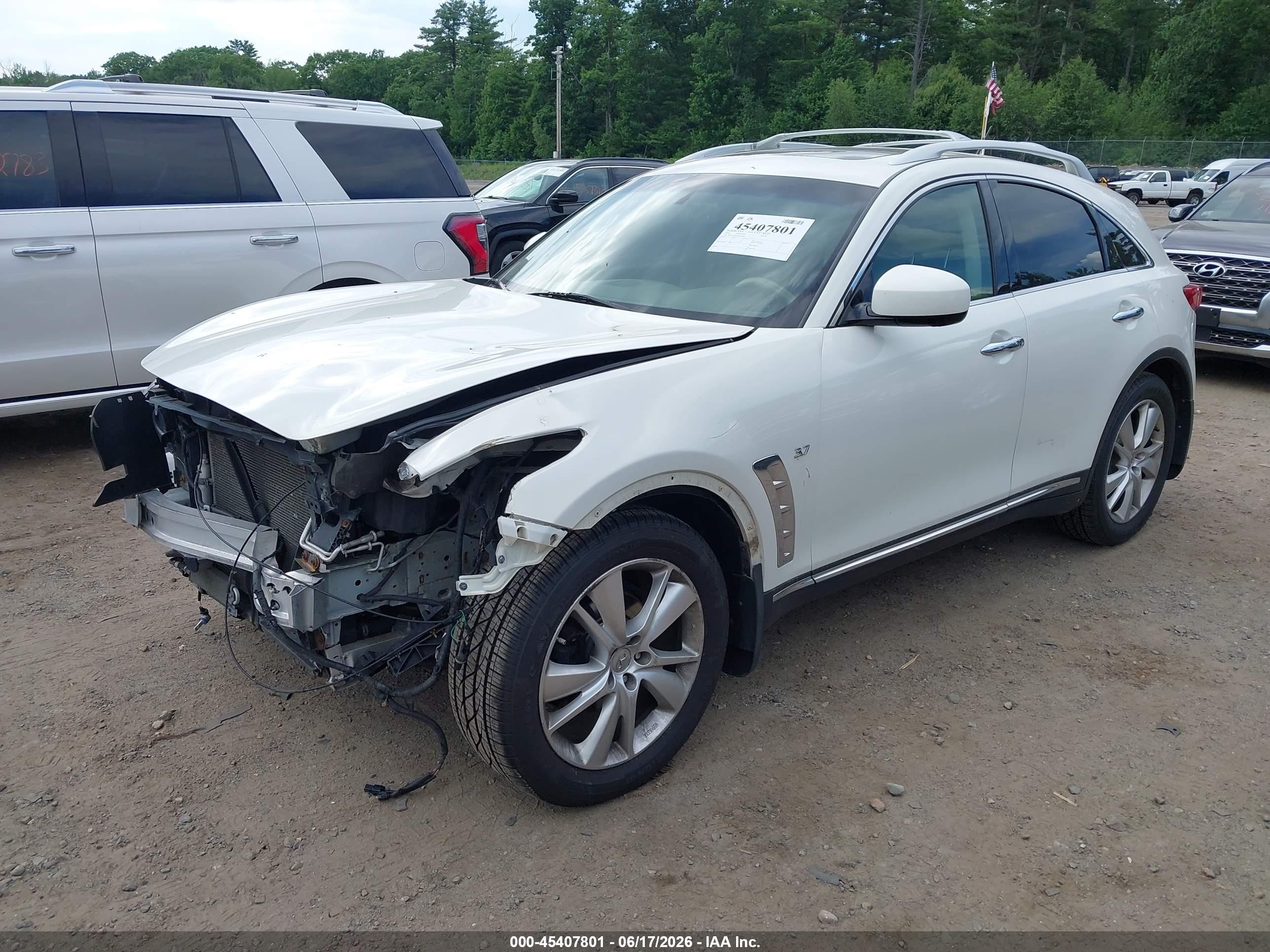 2014 Infiniti Qx70   White vin: JN8CS1MW0EM410636