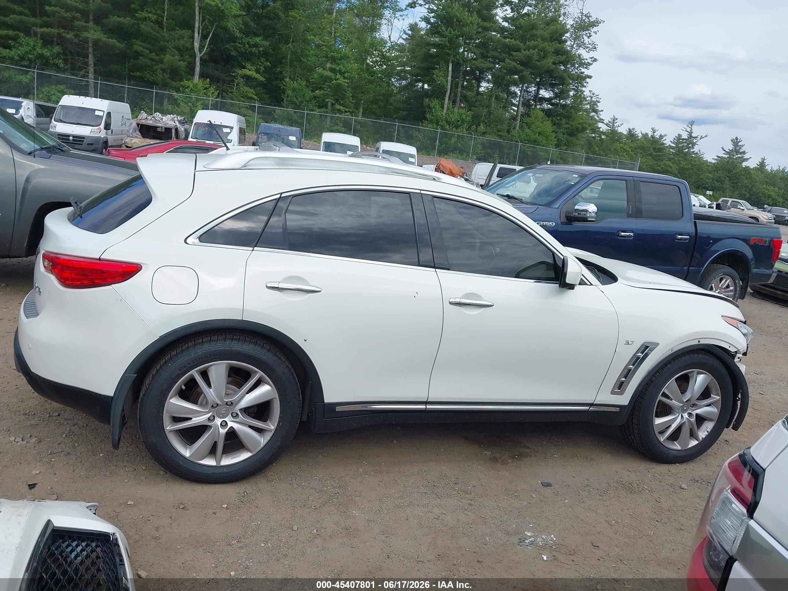 2014 Infiniti Qx70   White vin: JN8CS1MW0EM410636