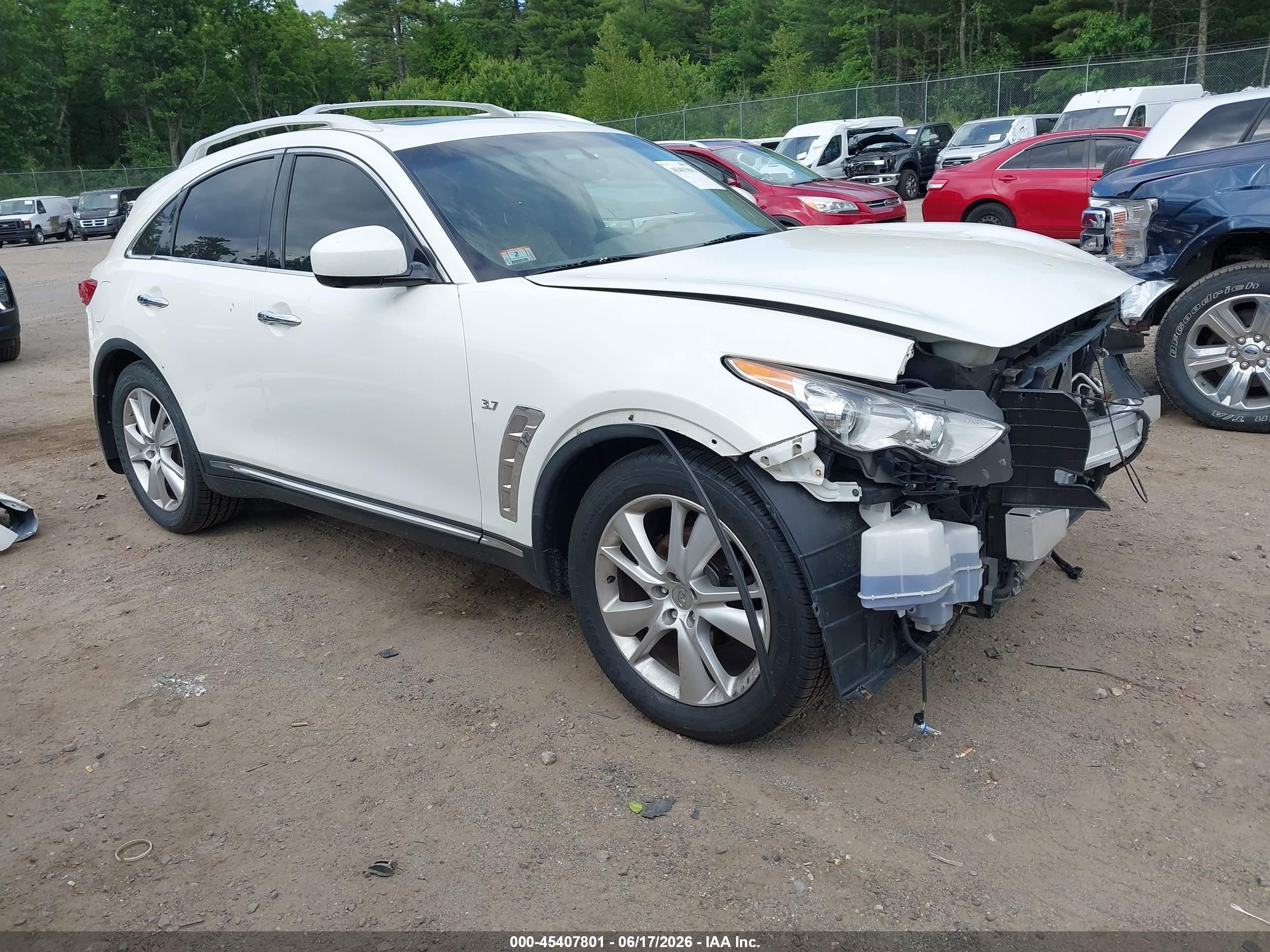 2014 Infiniti Qx70   White vin: JN8CS1MW0EM410636