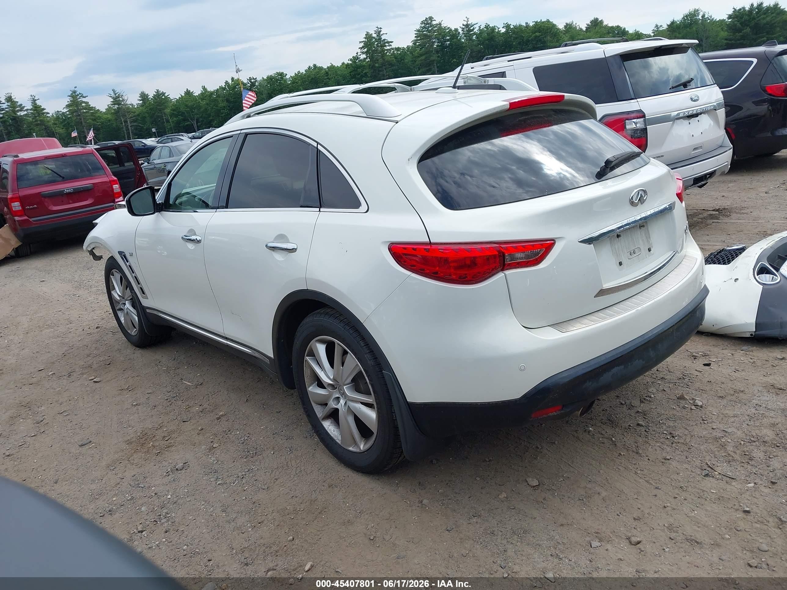 2014 Infiniti Qx70   White vin: JN8CS1MW0EM410636