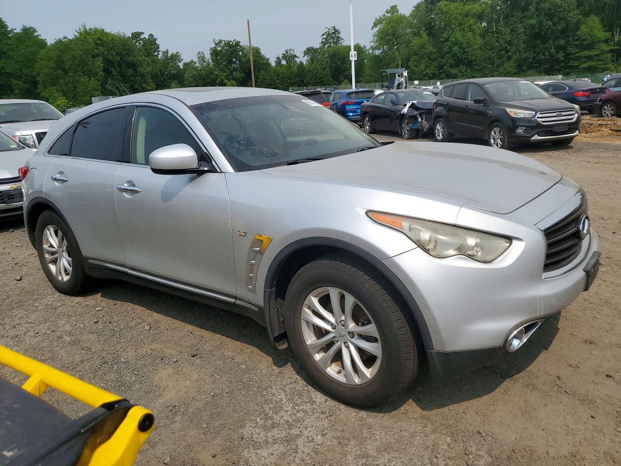 2014 Infiniti Qx70 Base Silver vin: JN8CS1MW1EM413089