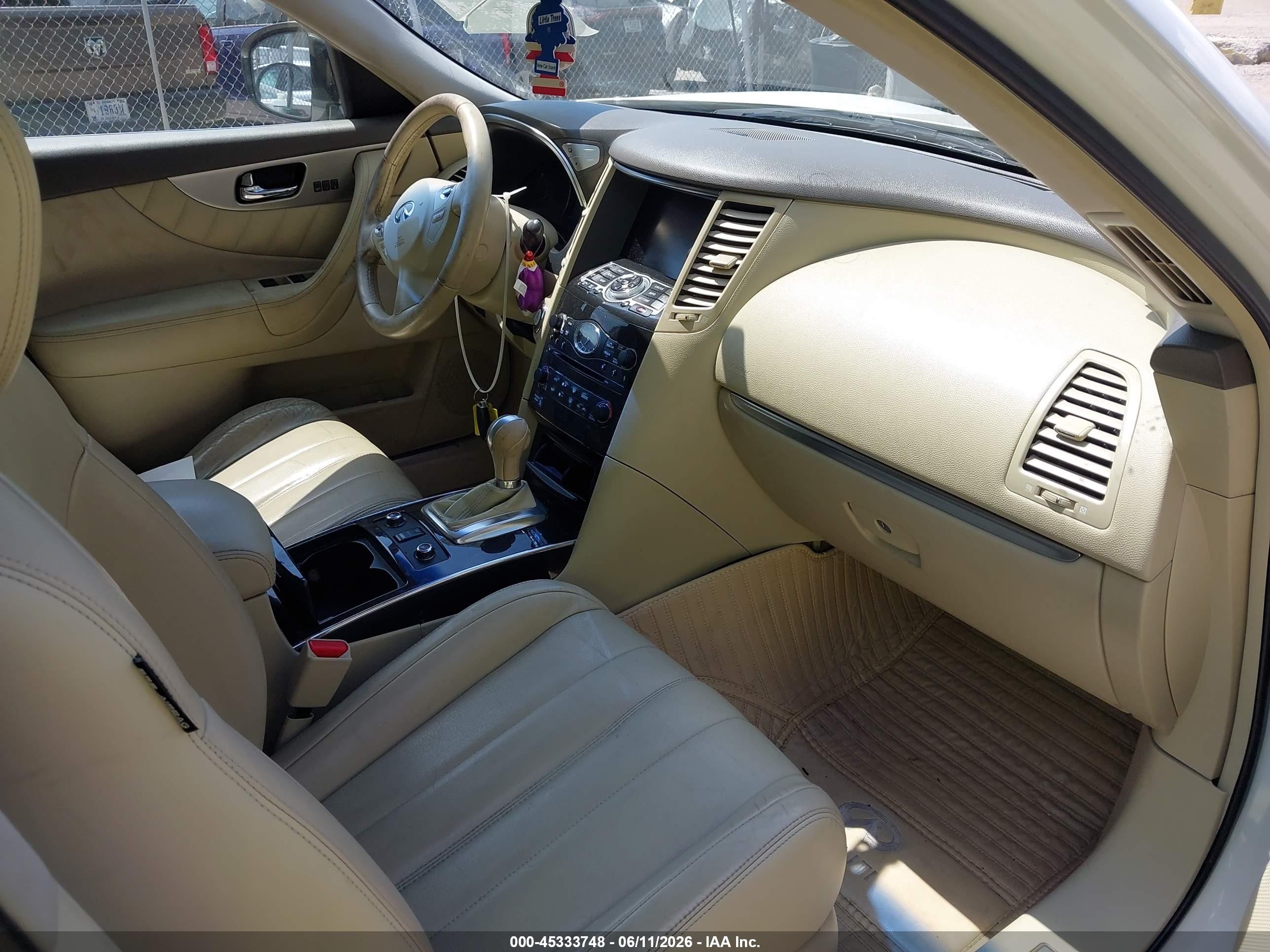 2013 Infiniti Fx37 White vin: JN8CS1MW2DM171265