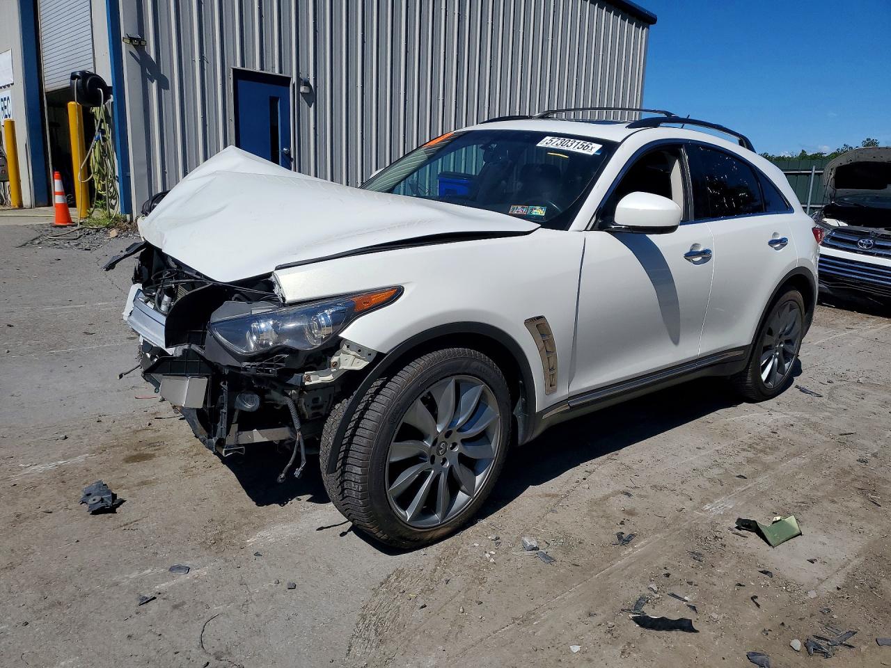 2013 Infiniti Fx37 Base Белый vin: JN8CS1MW2DM171671