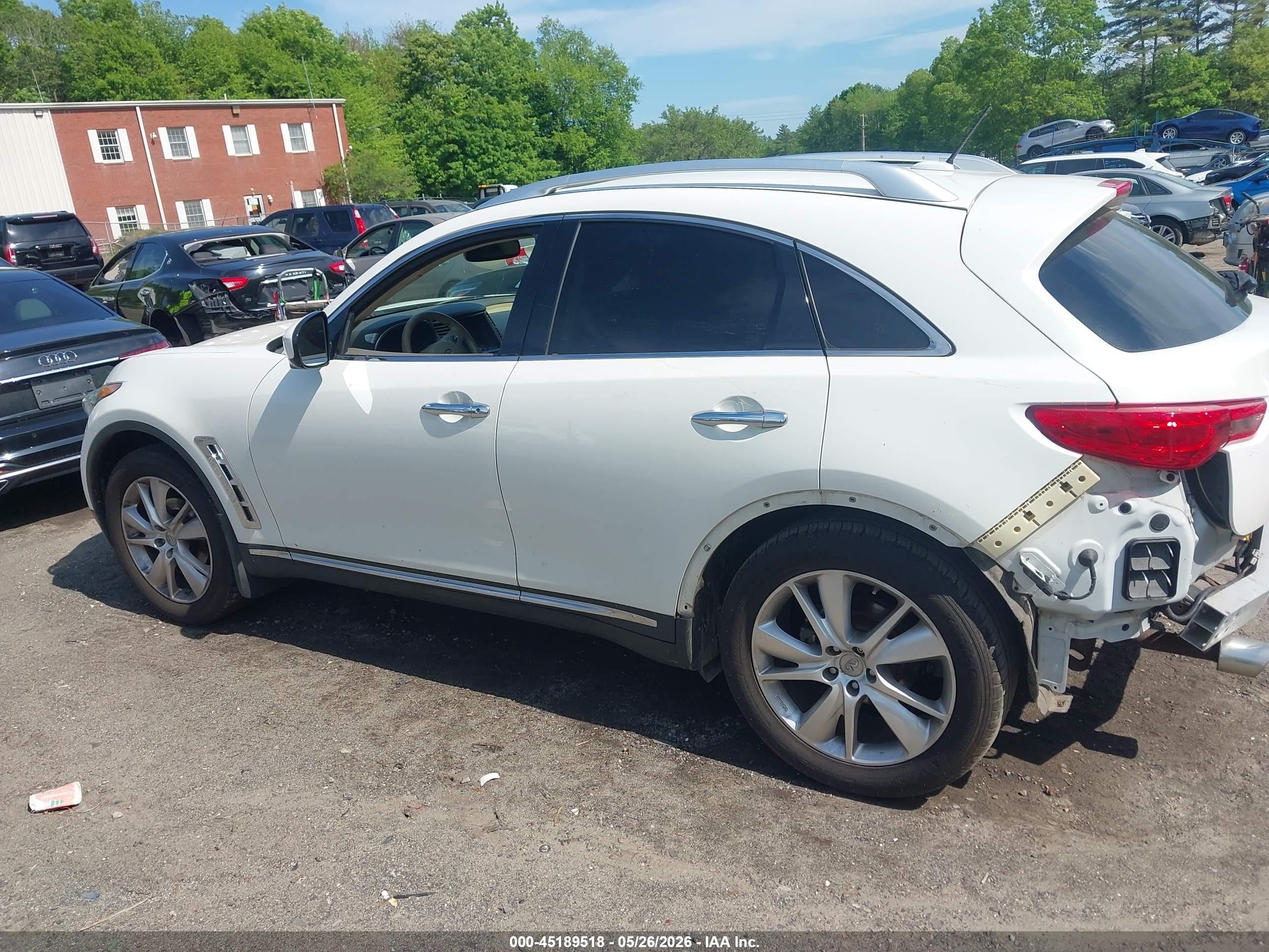 2013 Infiniti Fx37 White vin: JN8CS1MW2DM174862
