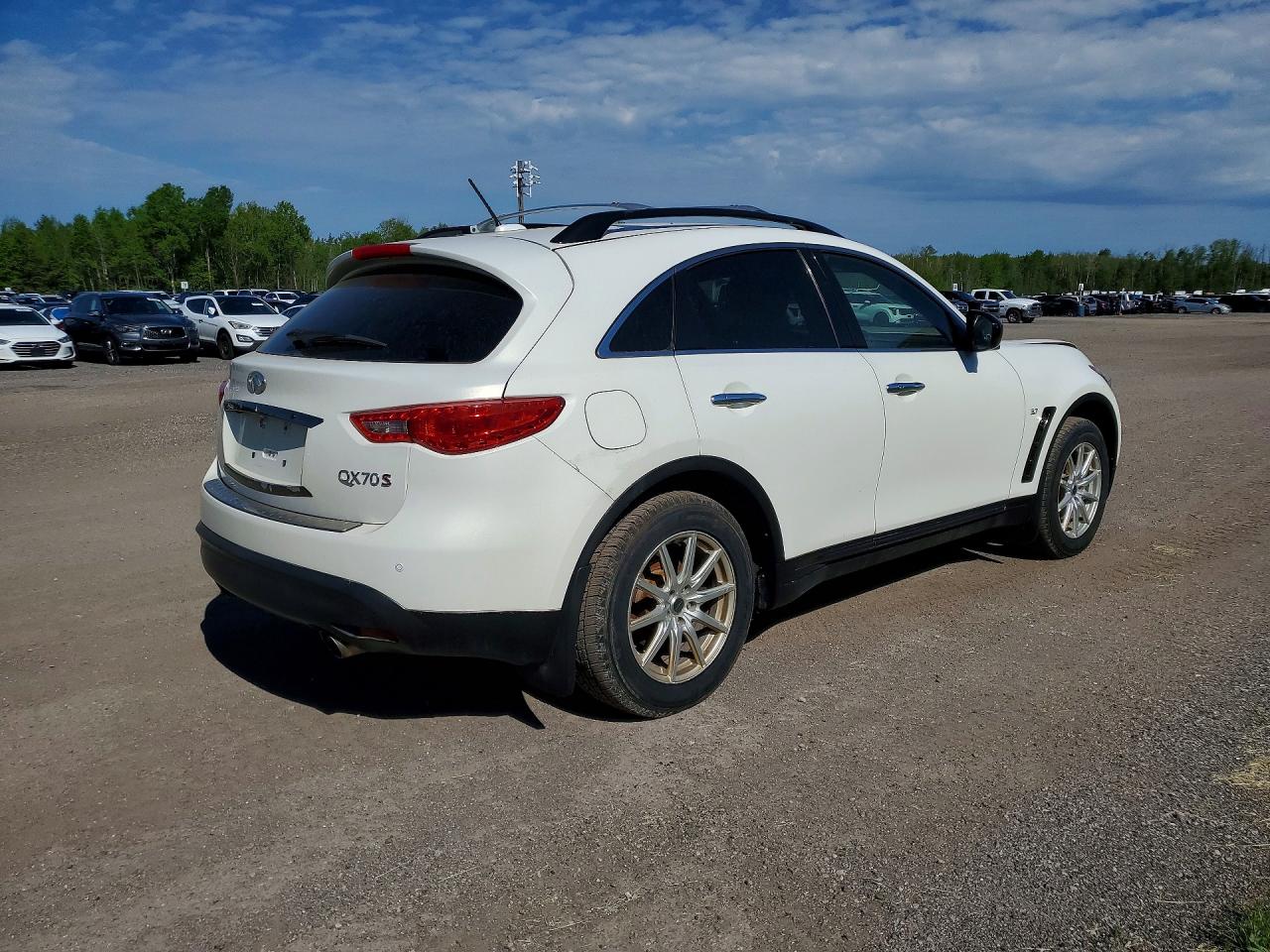 2015 Infiniti Qx70 Base White vin: JN8CS1MW2FM480494