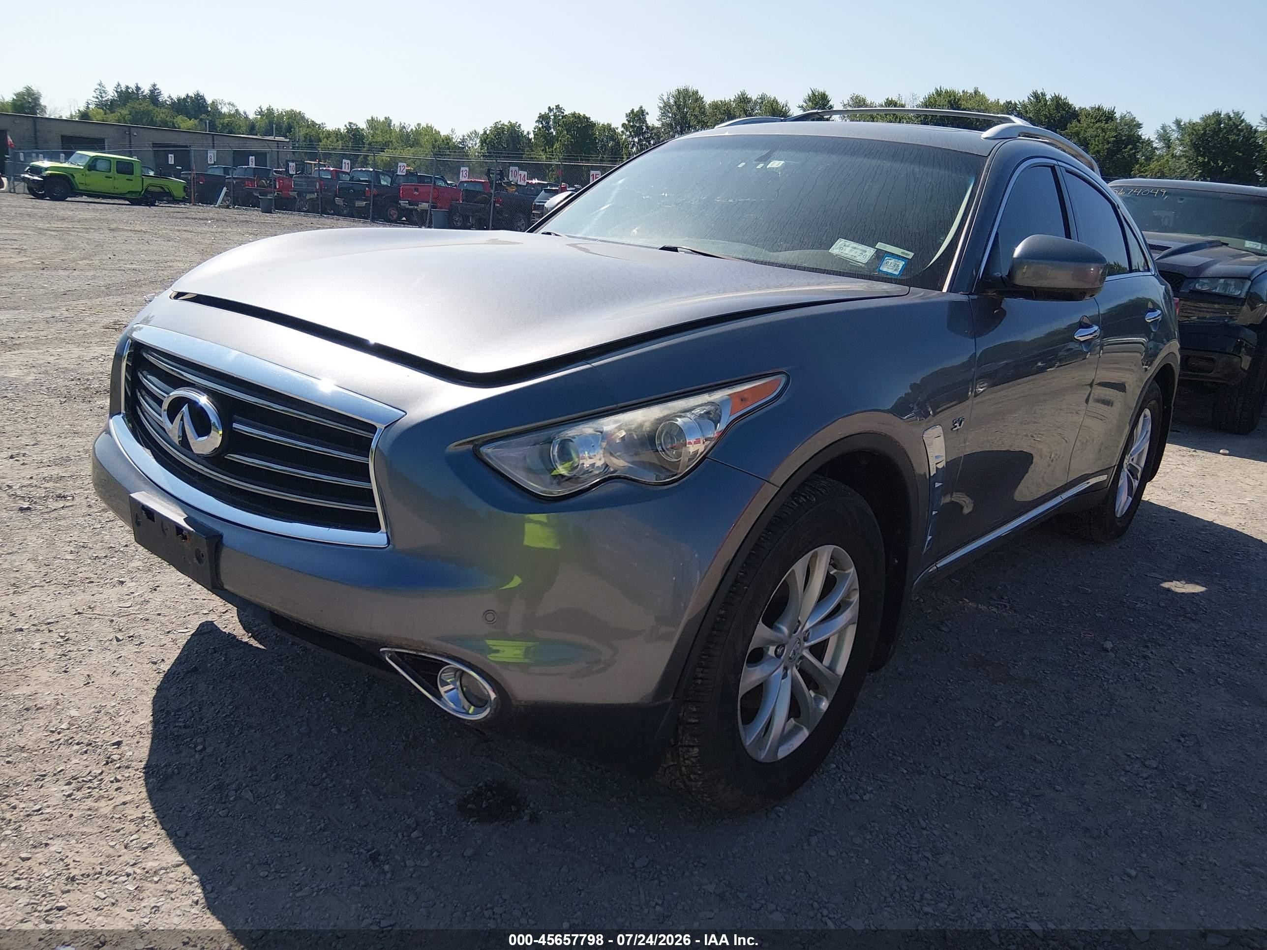 2014 Infiniti Qx70   Gray vin: JN8CS1MW3EM410419